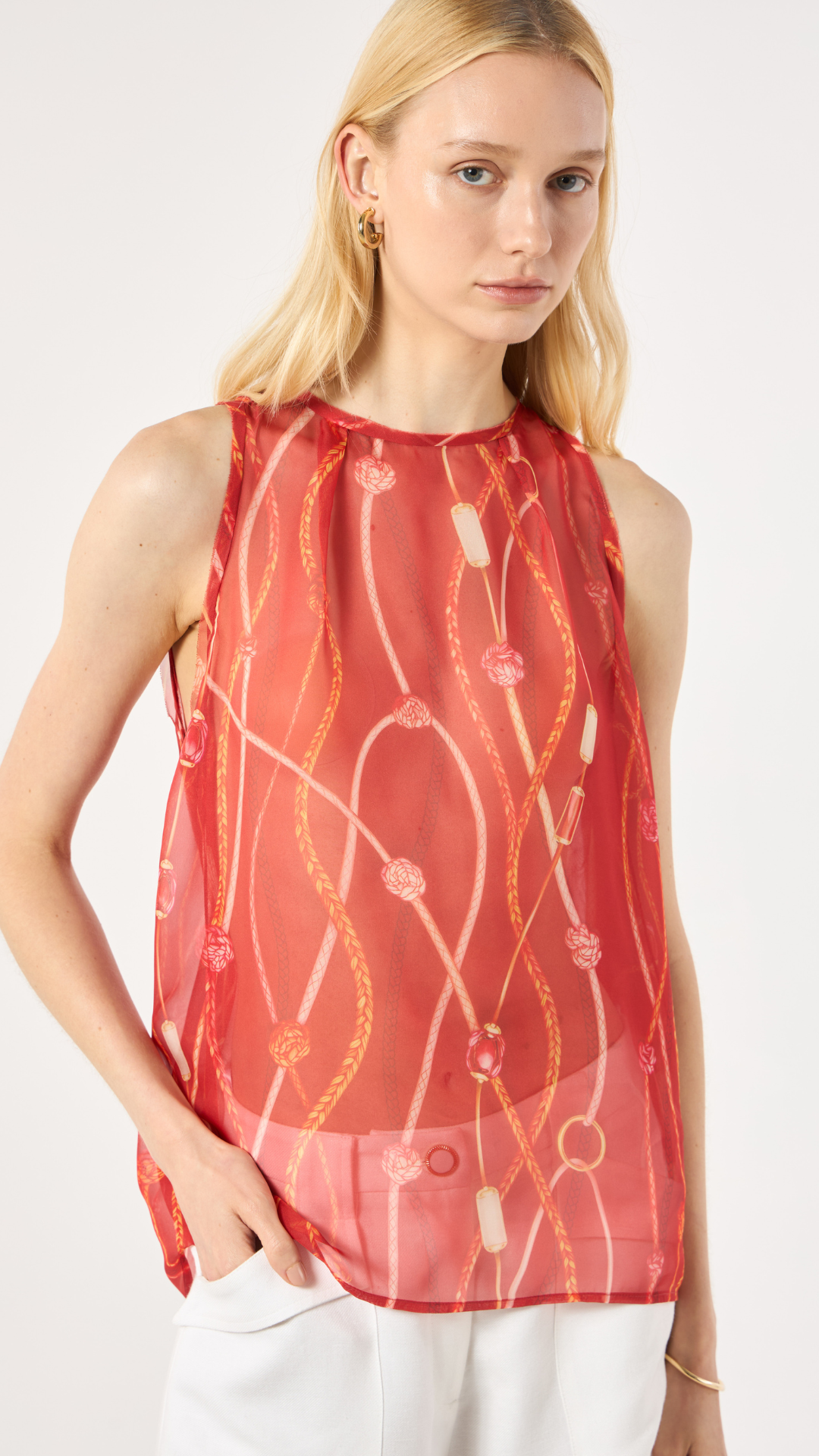 Blusa Fluida Envelope Vermelho Labell