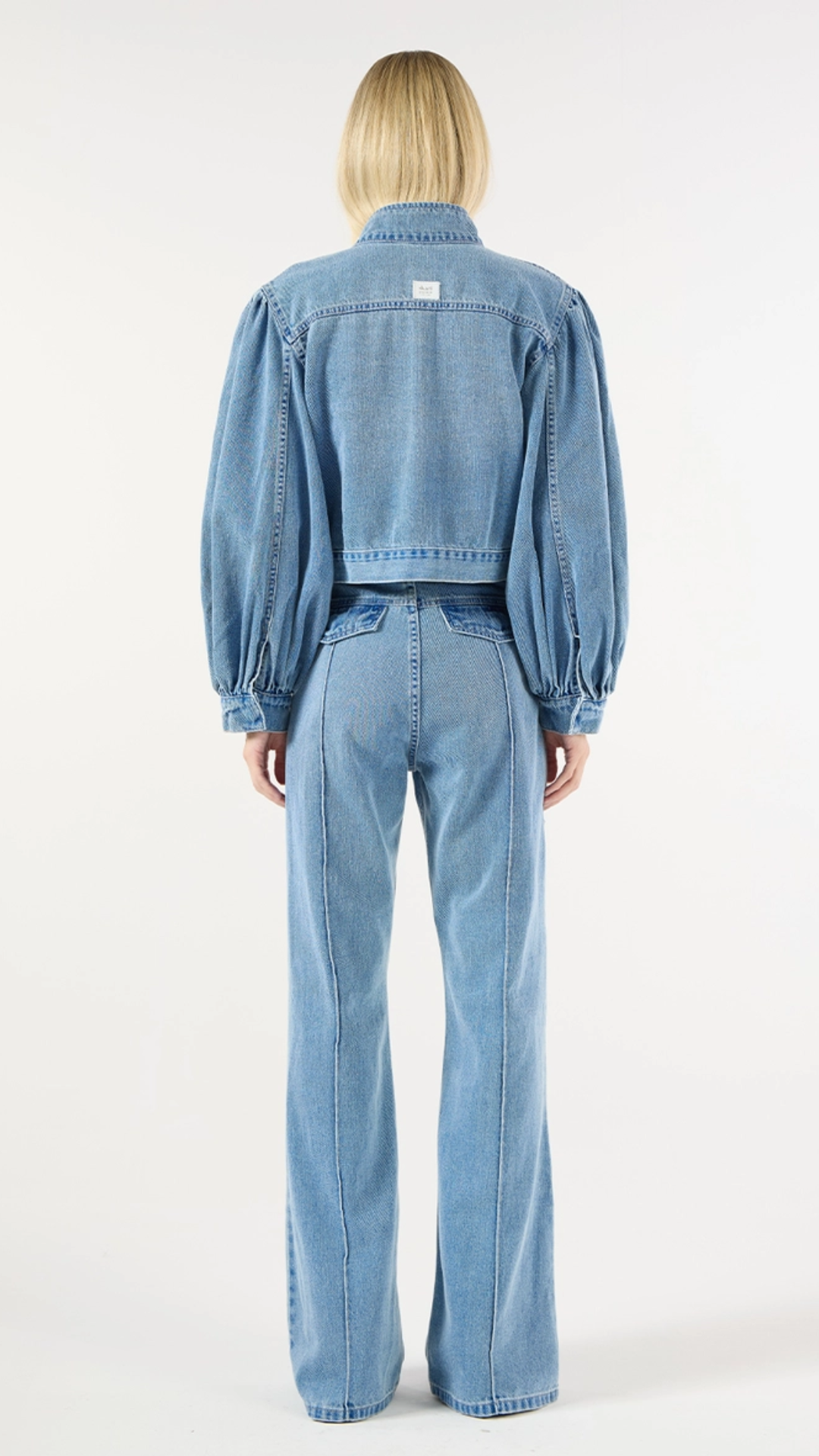 Jaqueta Jeans Manga Baloon Azul Bluer