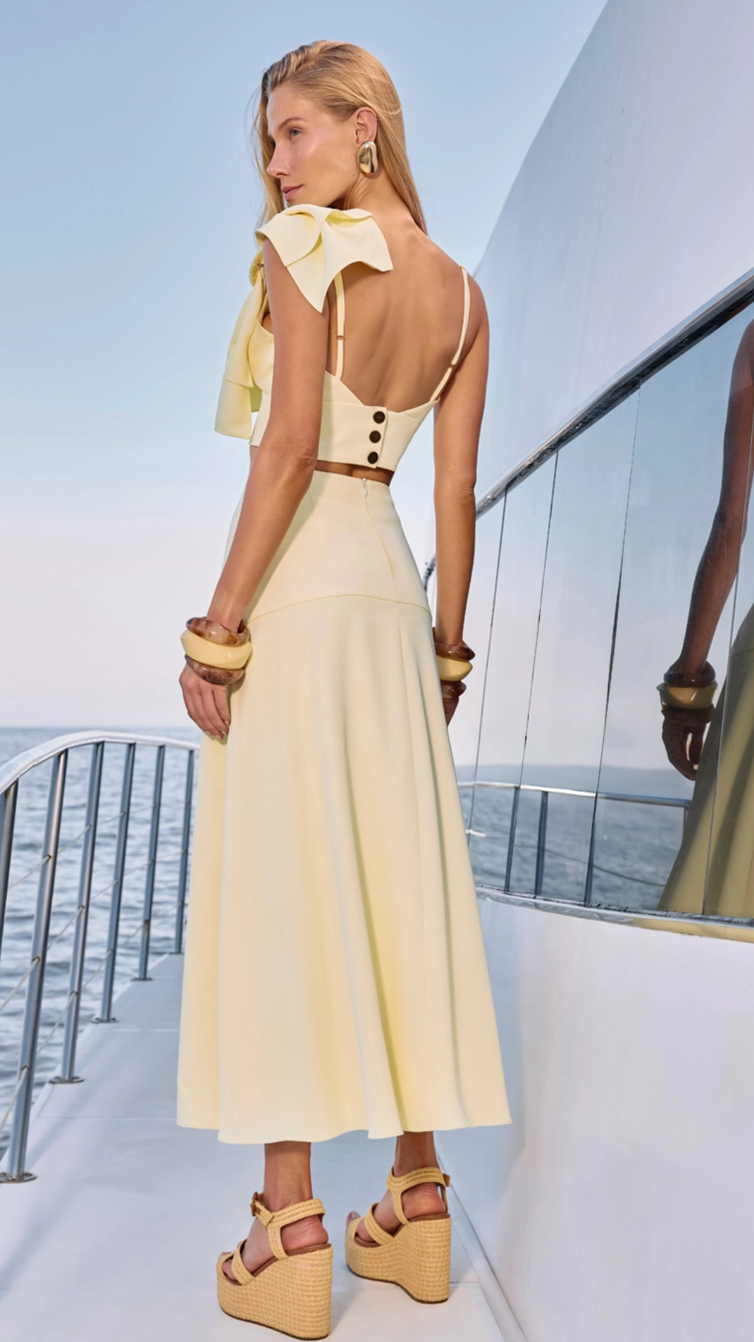 Conjunto Top e Saia Amarelo Coastal