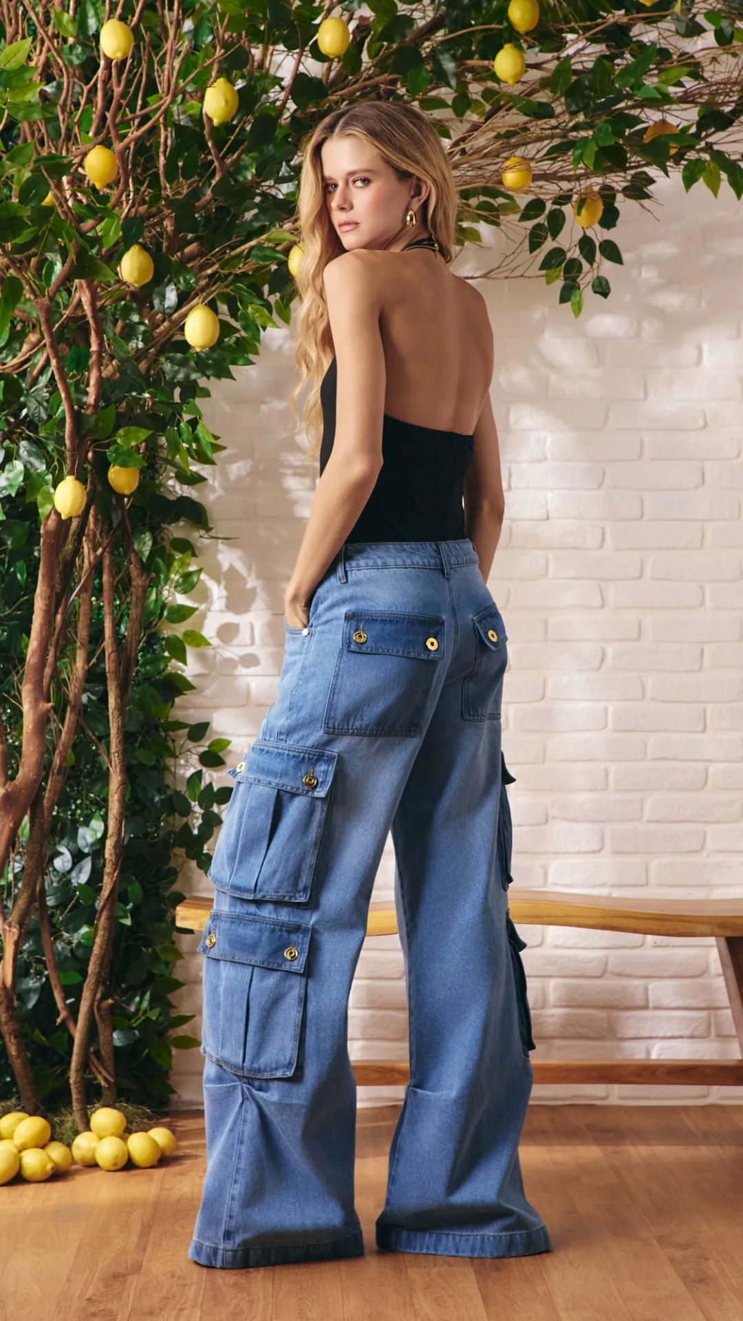 Calça Utility Jeans Claro