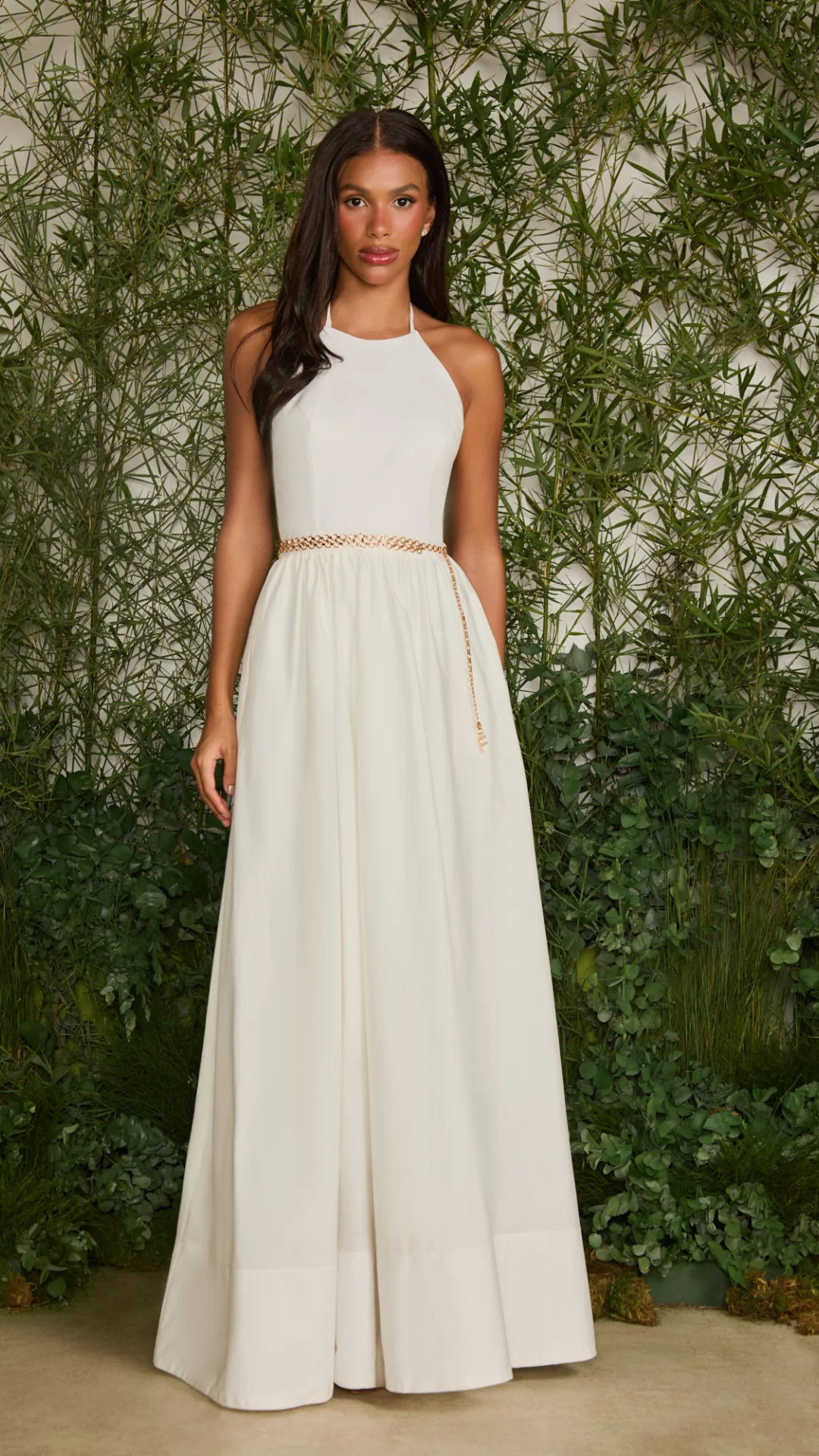 Vestido Longo Laís Tricoline Off White