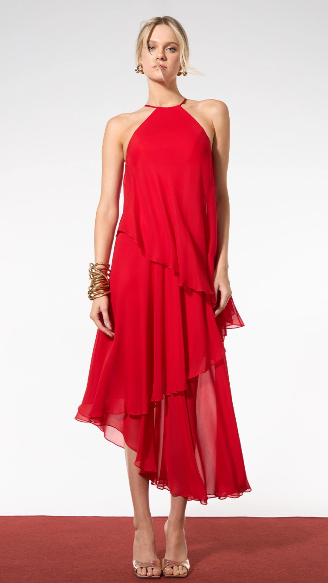 Vestido Midi Camadas Assimétricas Sparkl