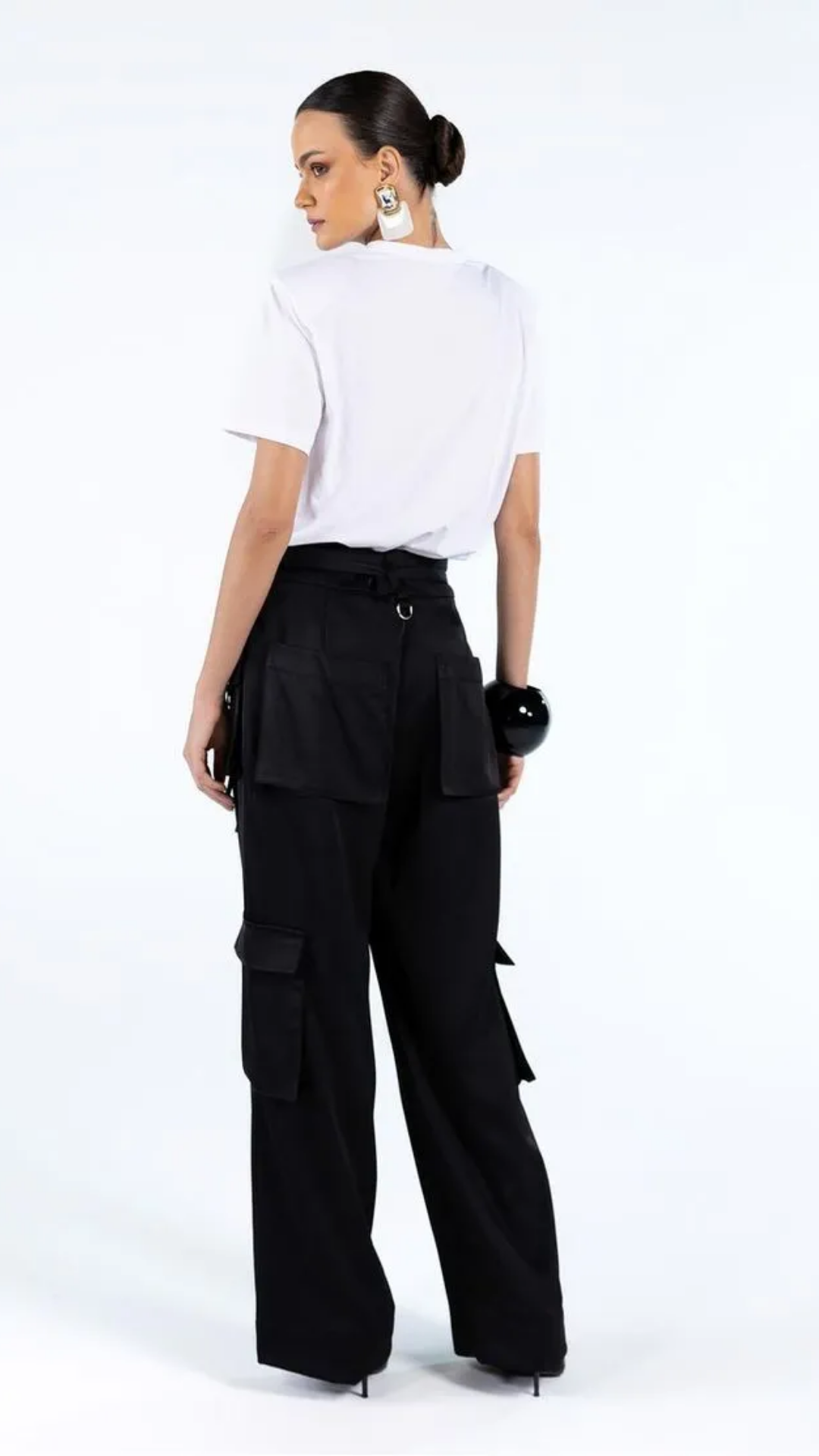 Calça Cargo Reta Preta