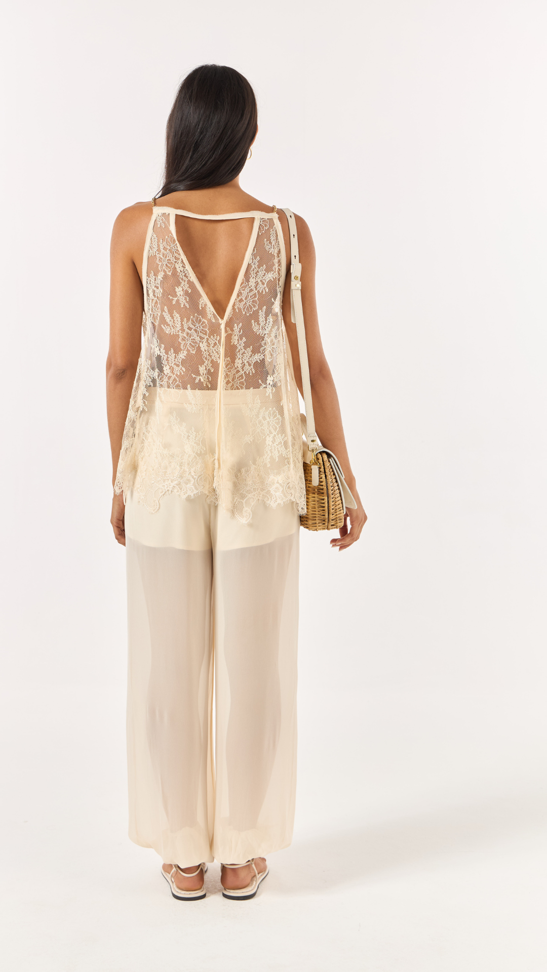 Conjunto Calça Renda Bege Tanami