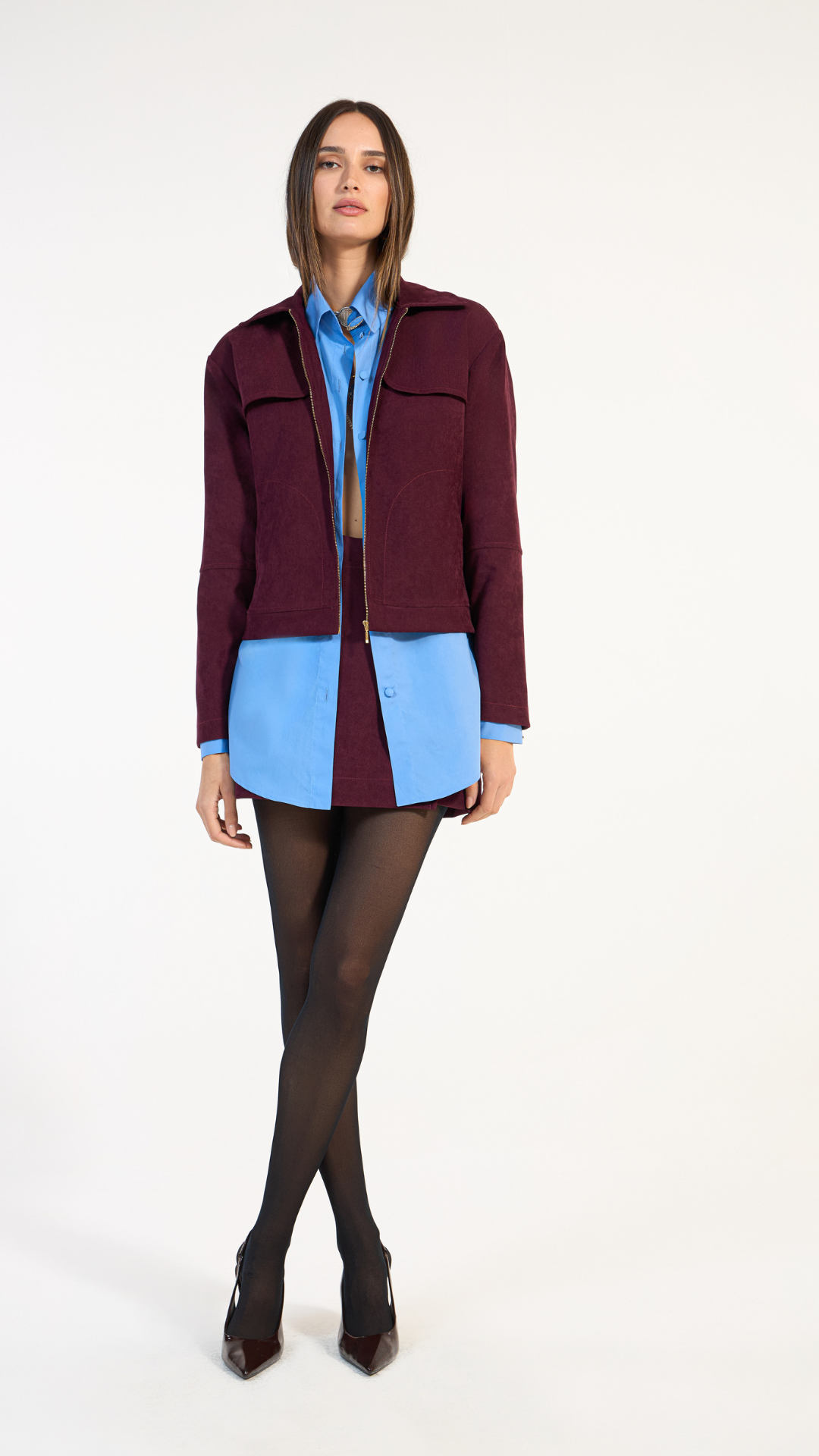 Camisa Tricoline Azul Mirtilo