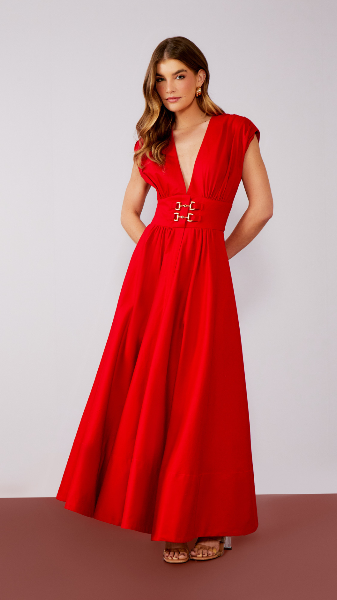Vestido Godê Gorgurão Bridões Scarlat
