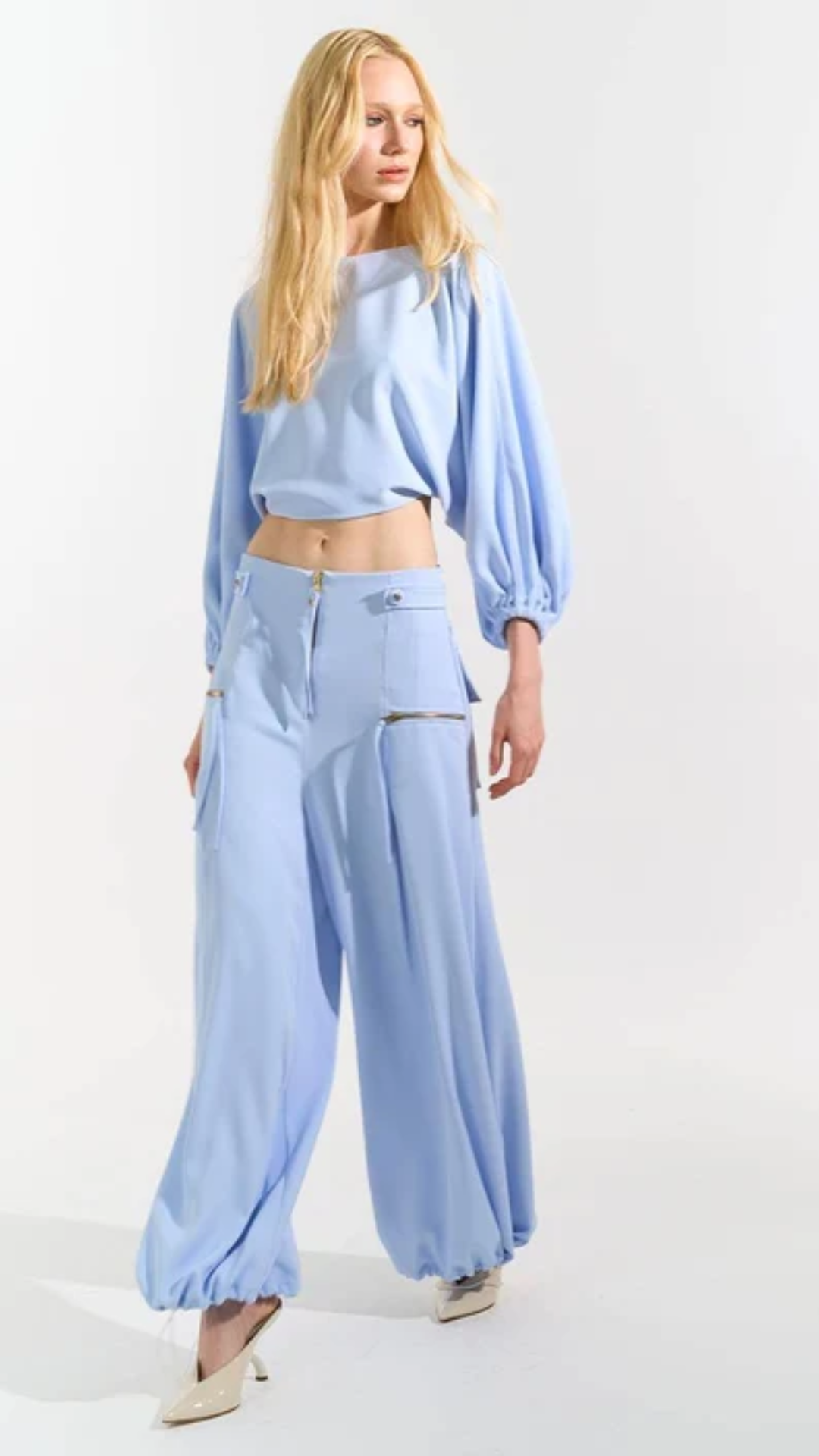 Calça Cós Estruturado Azul Claro