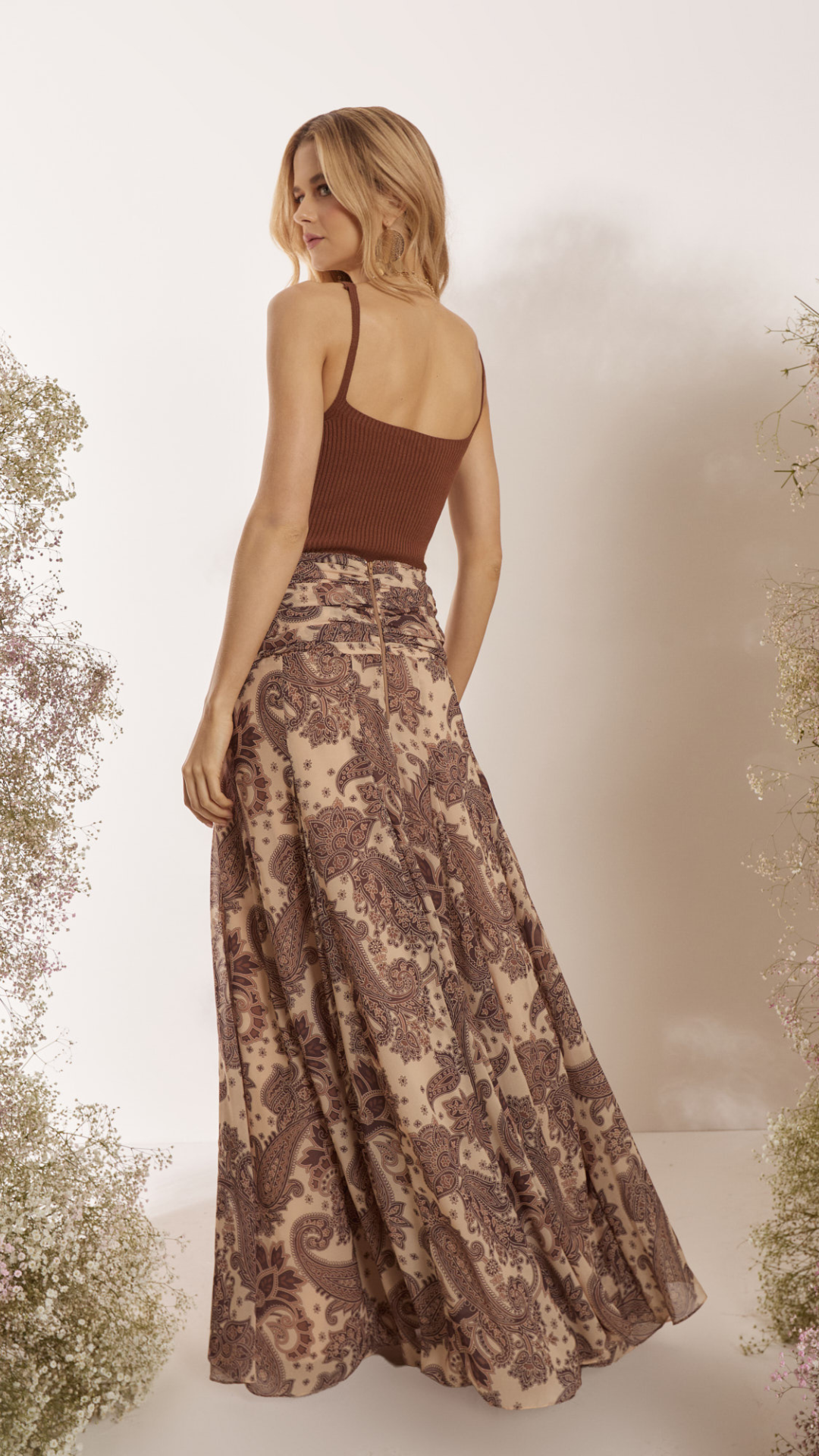 Saia Estampa Cashmere Musseline Nesgas