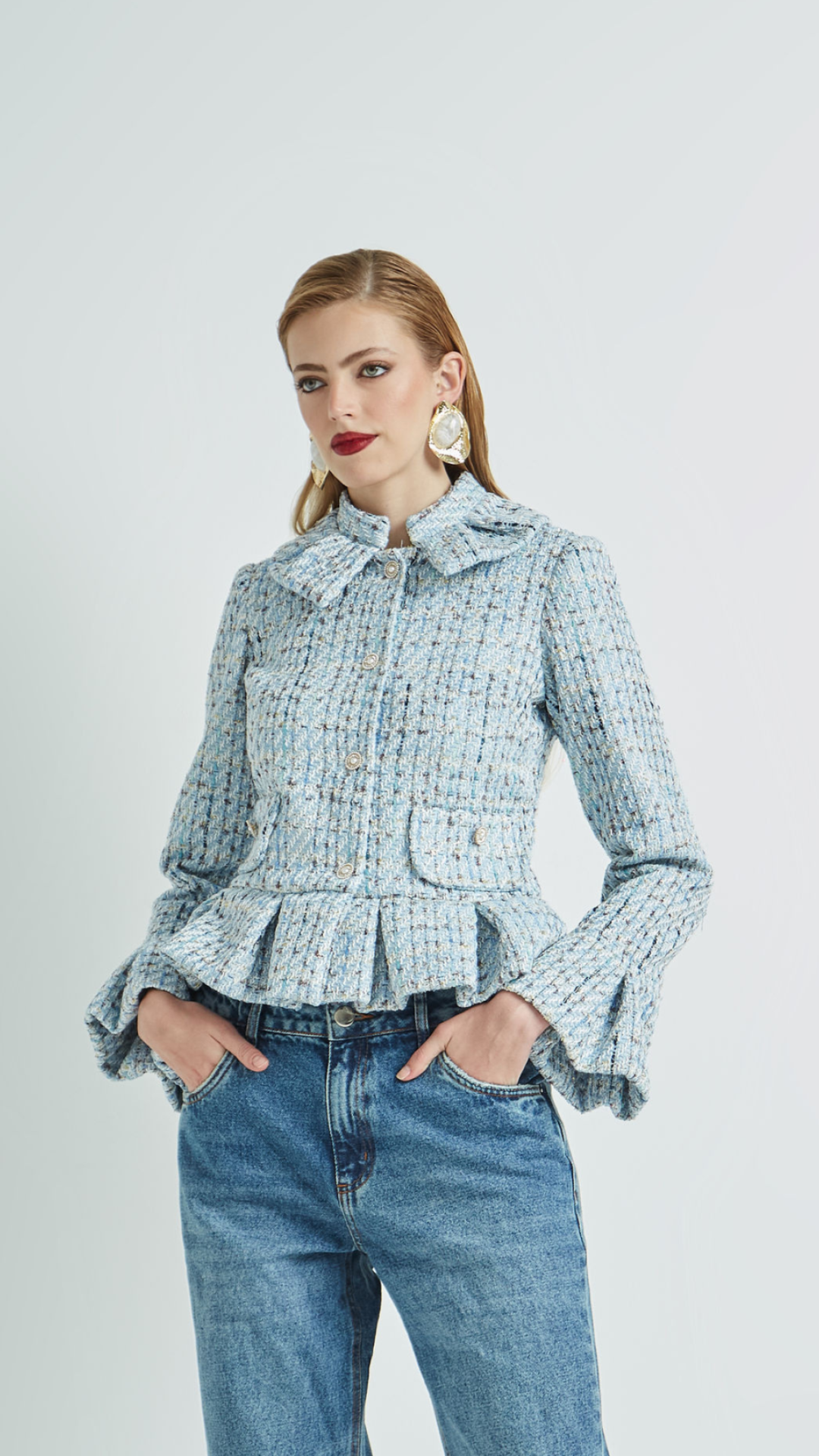 Casaqueto de Tweed Francisca Azul