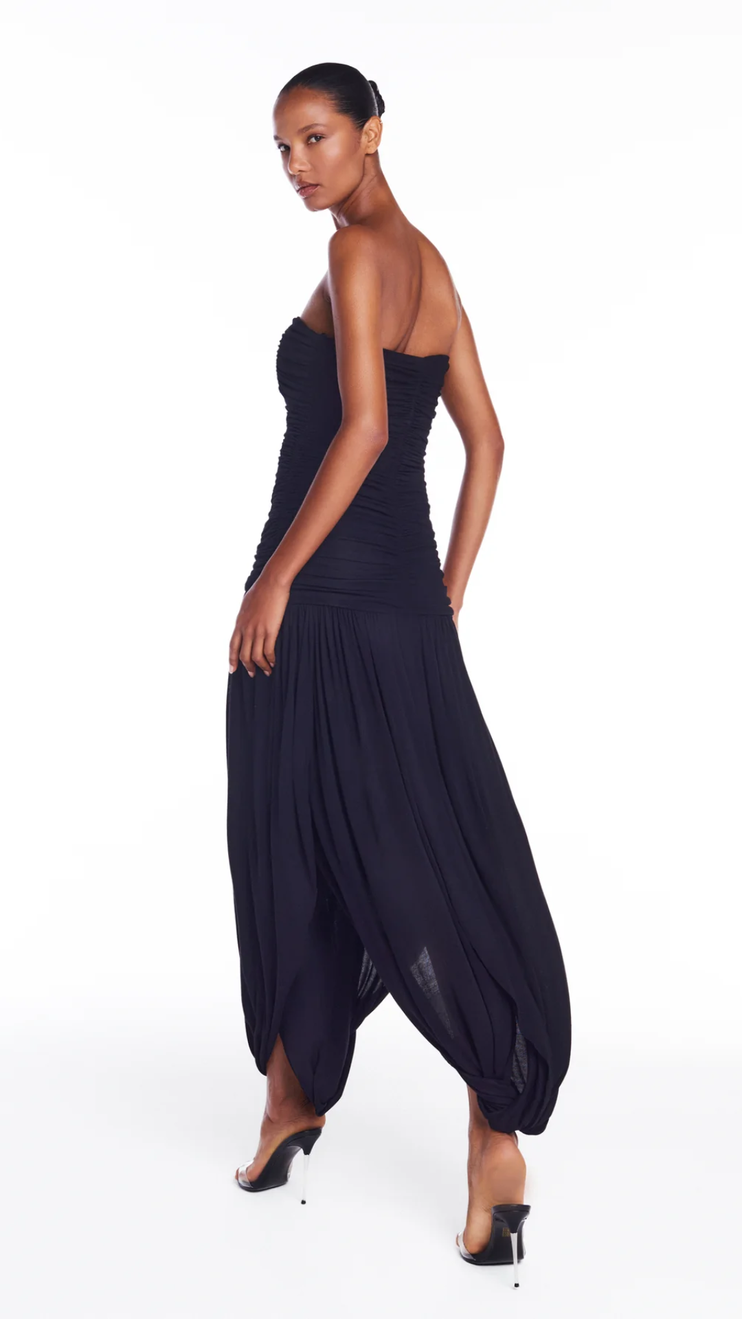 Vestido Tomara que Caia Drapeado Preto