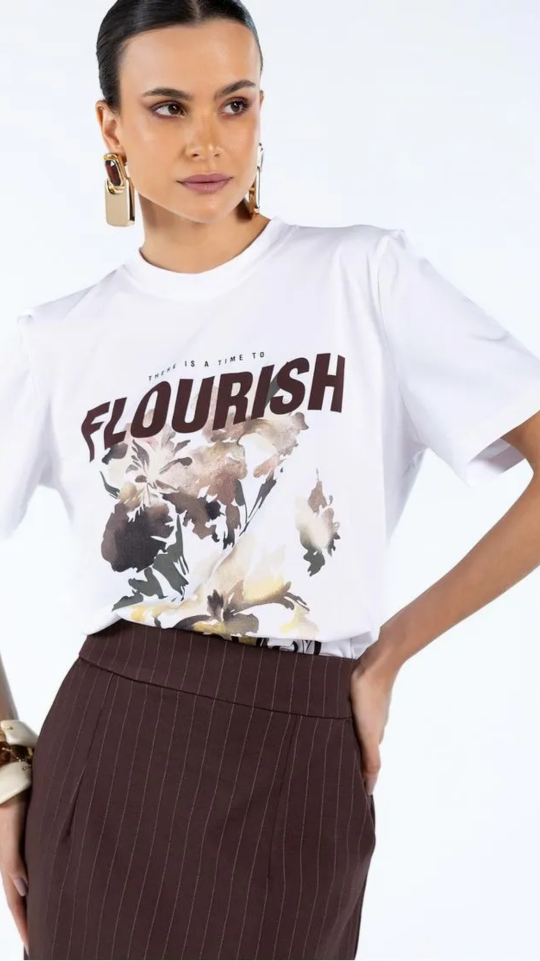 T-shirt Branca Floral