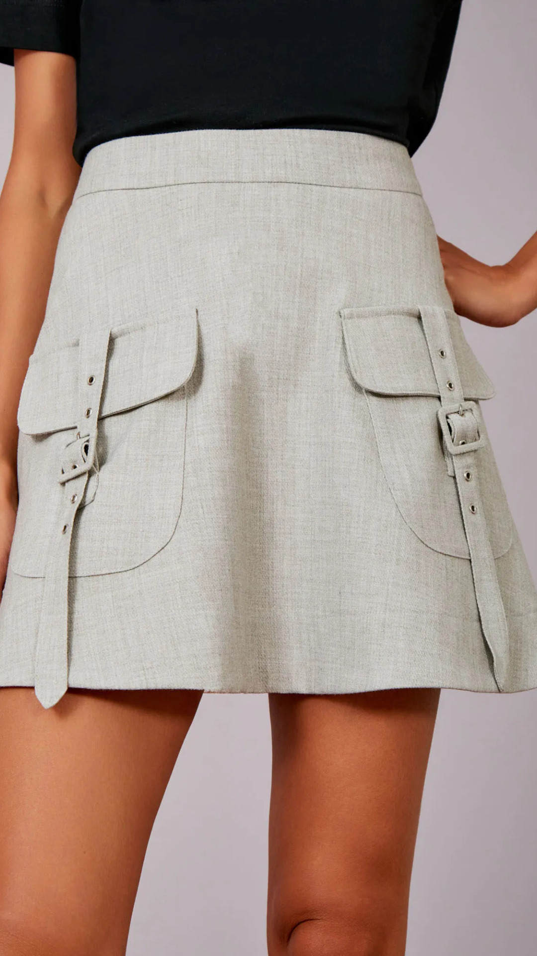 Saia Max Twill Godê Fivelas Grey