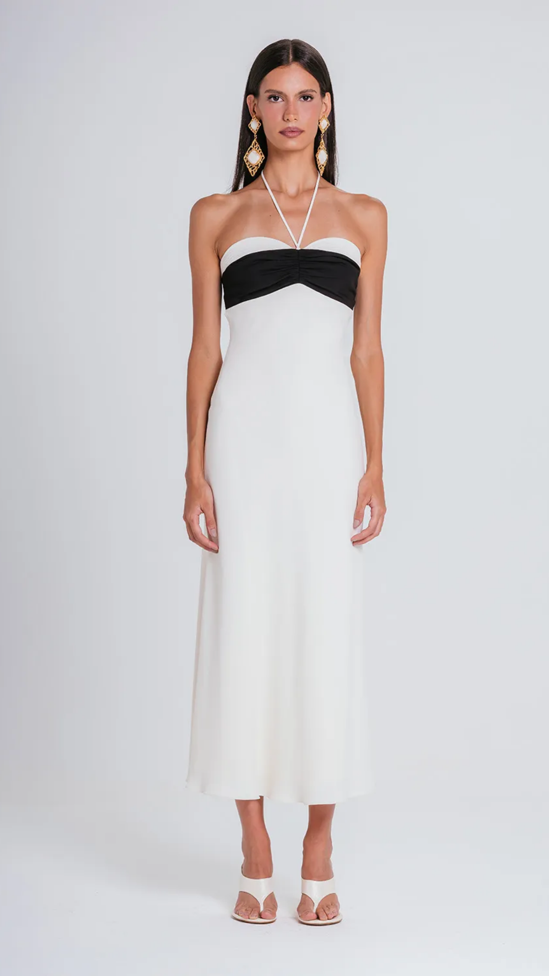 Vestido Lana Marfim/Preto