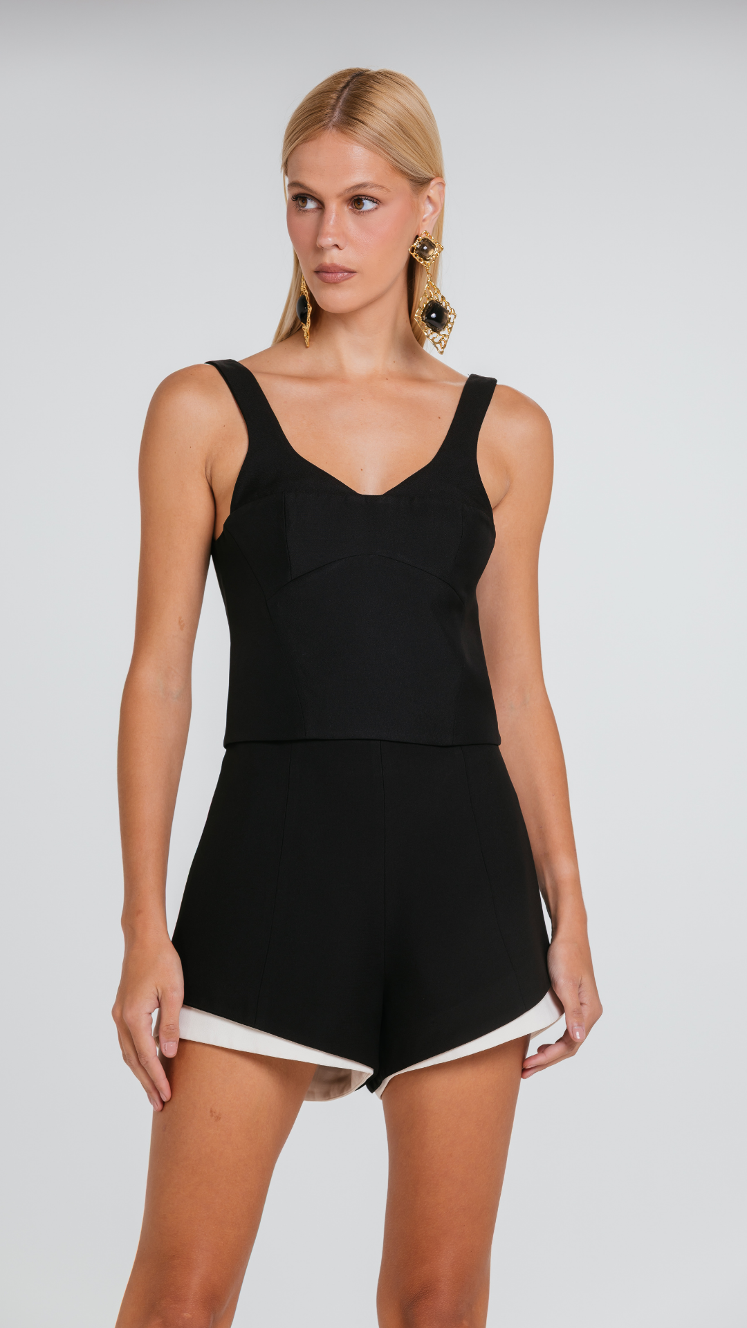 Short Amara Preto/Marfim