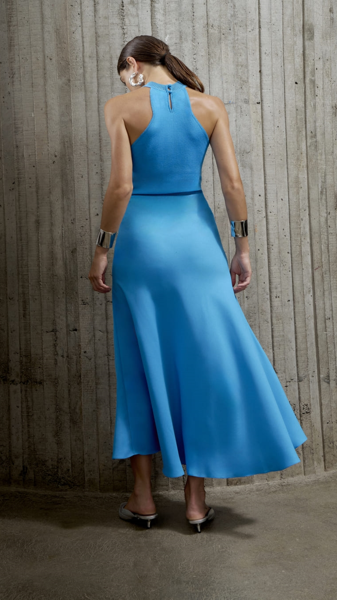 Cropped Tricô Cavado Lótus Azul