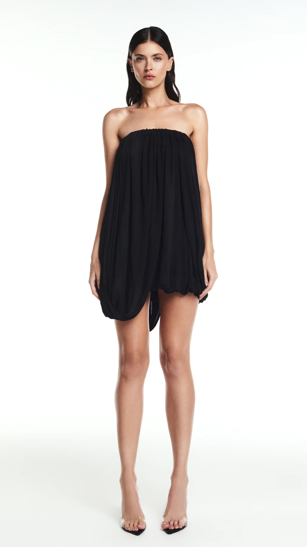 Vestido Curto Tomara que Caia Torcidos Malha Preto