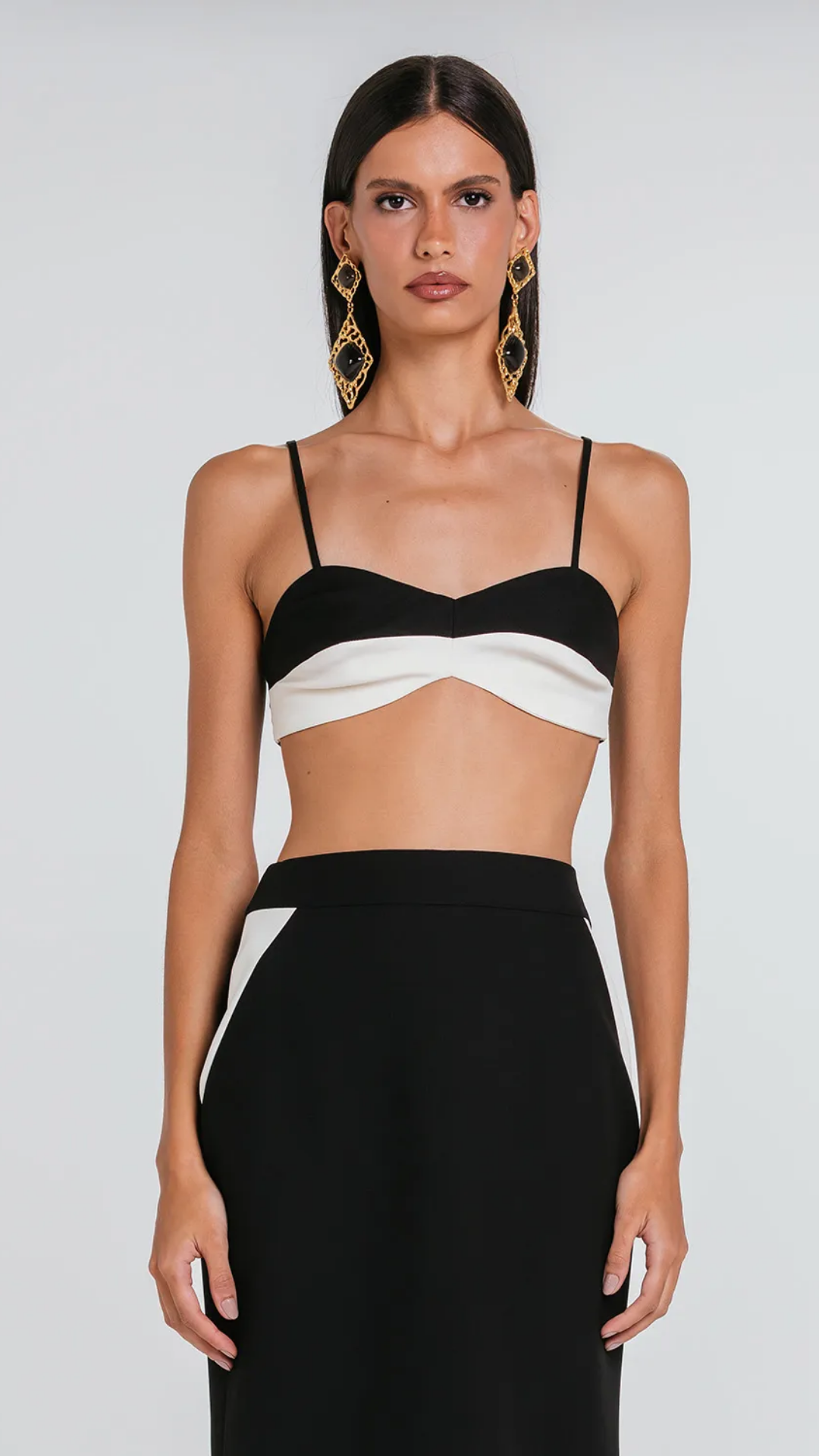 Top Maribel Preto/Marfim