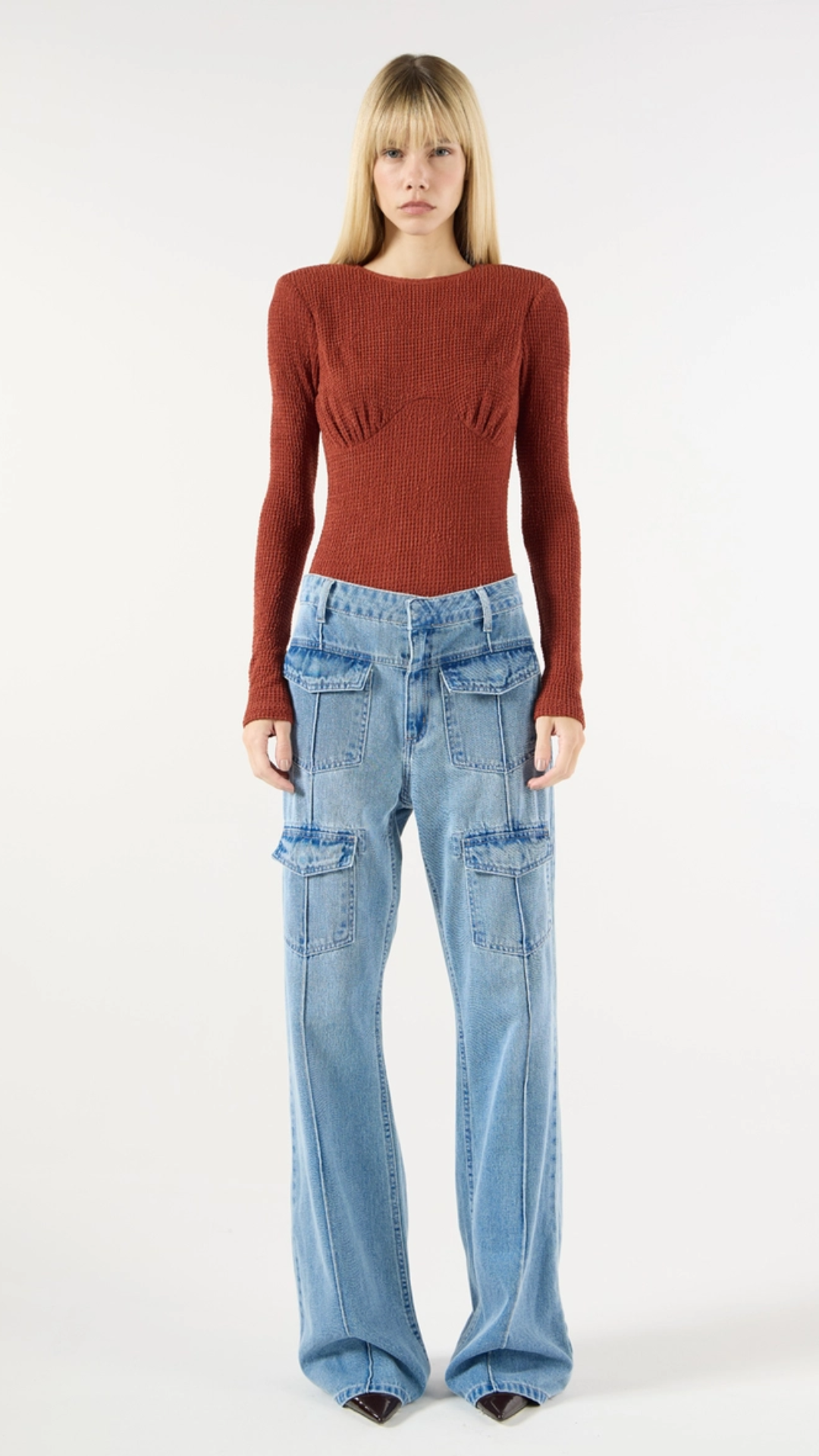 Calça Jeans Bolsos Azul Bluer