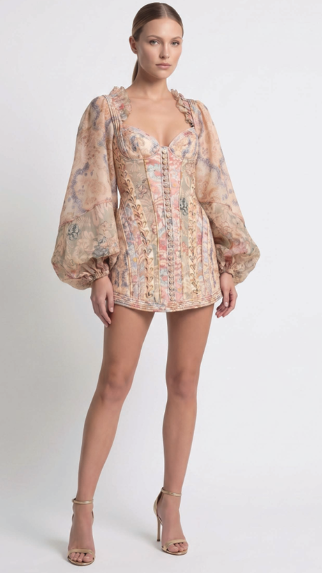 Vestido Curto Corset Estampado
