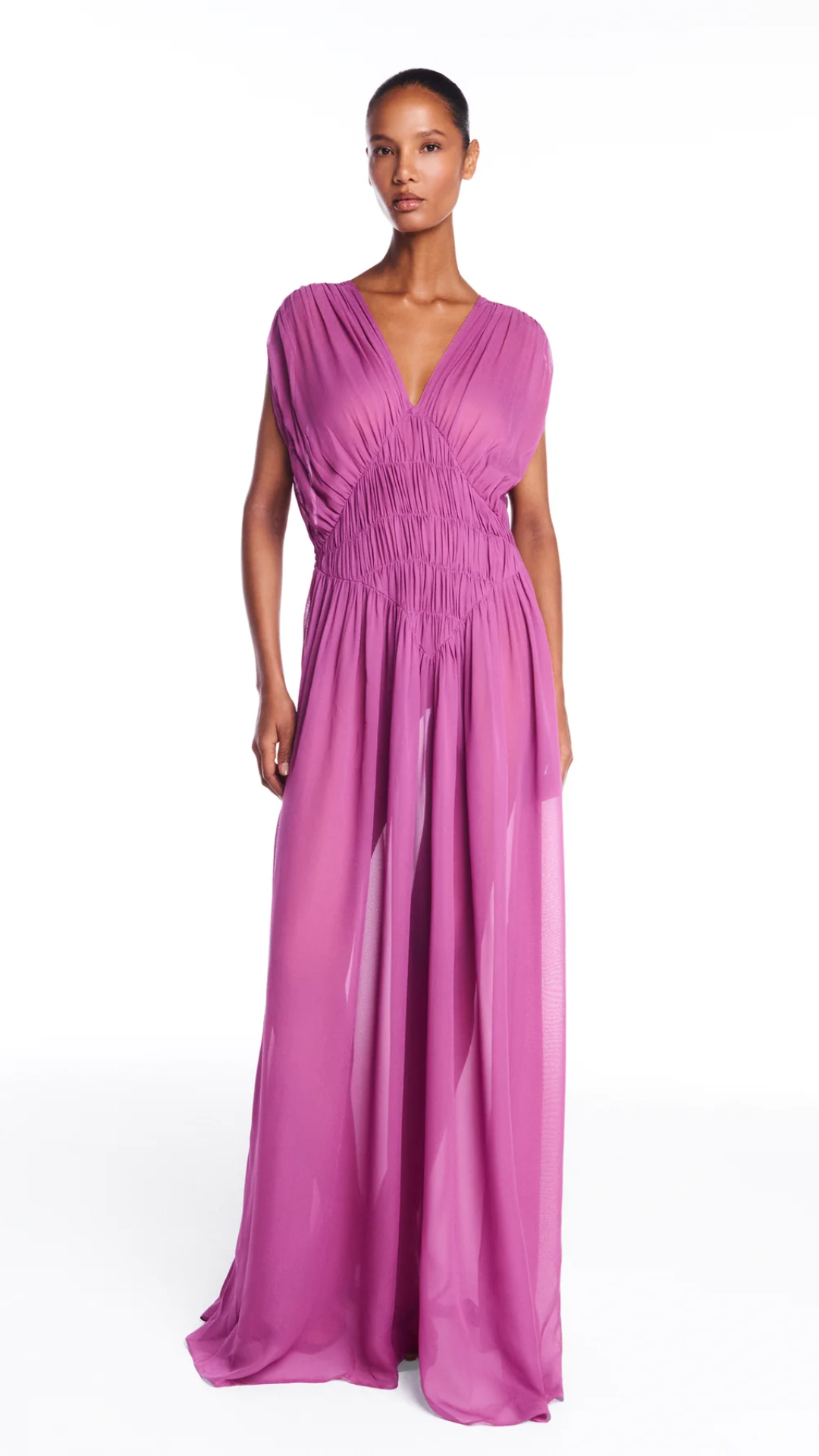 Vestido Longo sem Manga Lavanda