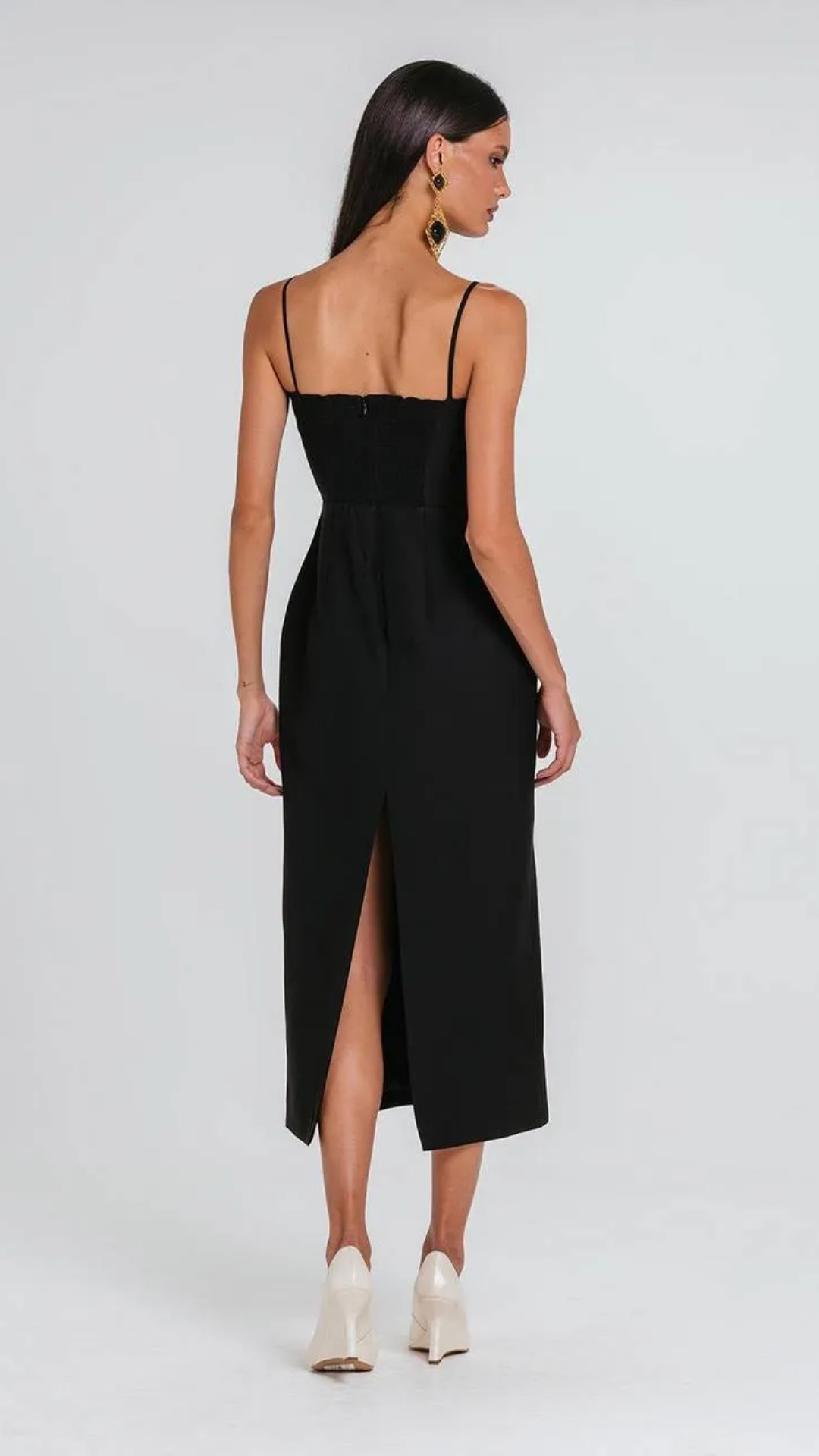 Vestido Iohara Bicolor Preto/Marfim