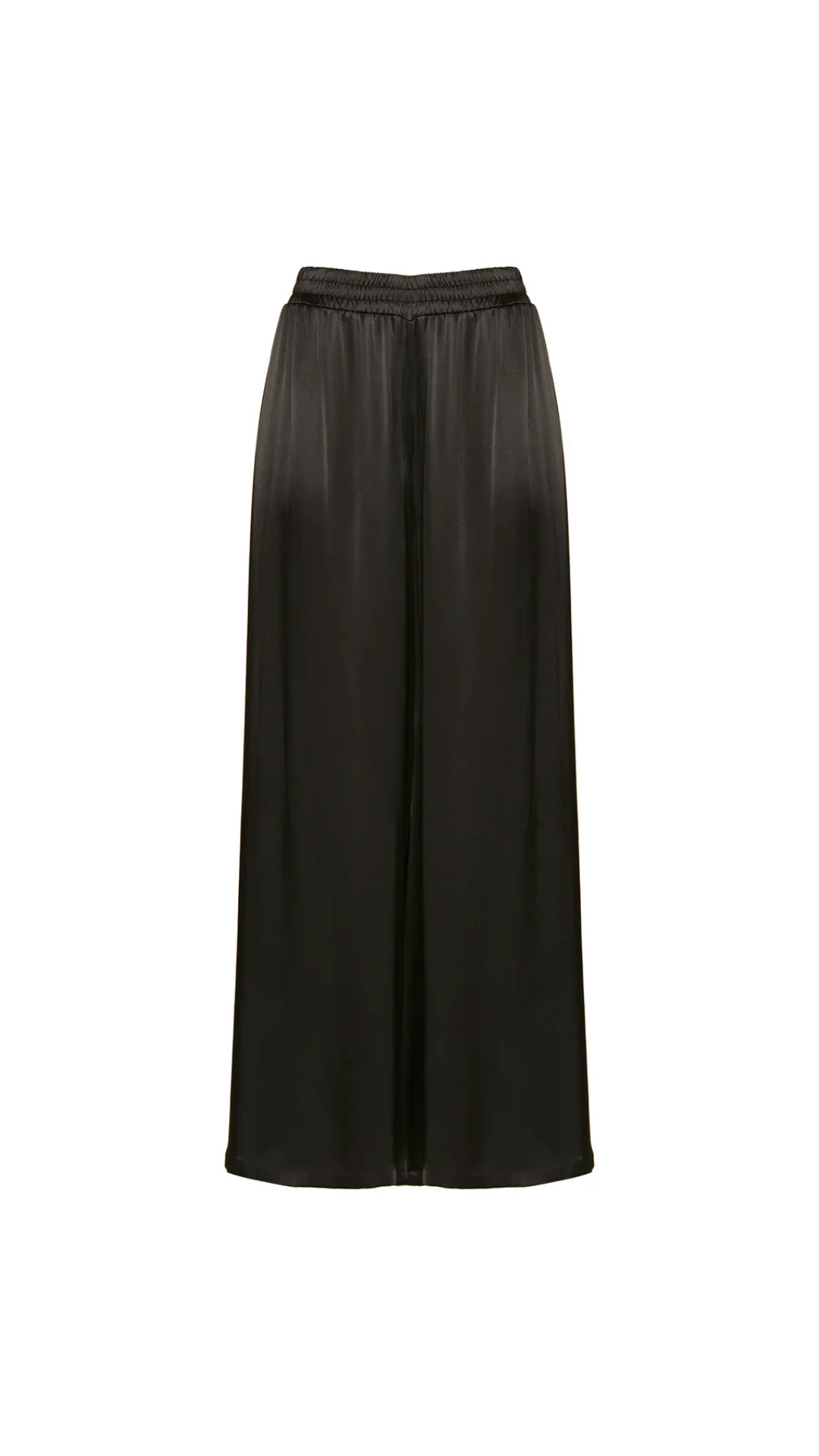 Calça Pantalona Elástico Cós Cetim Preto