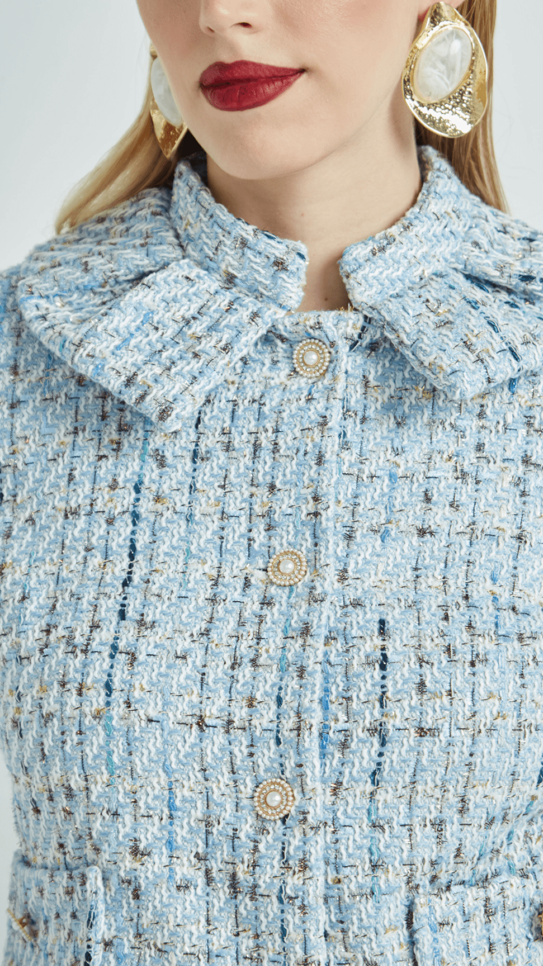 Casaqueto de Tweed Francisca Azul
