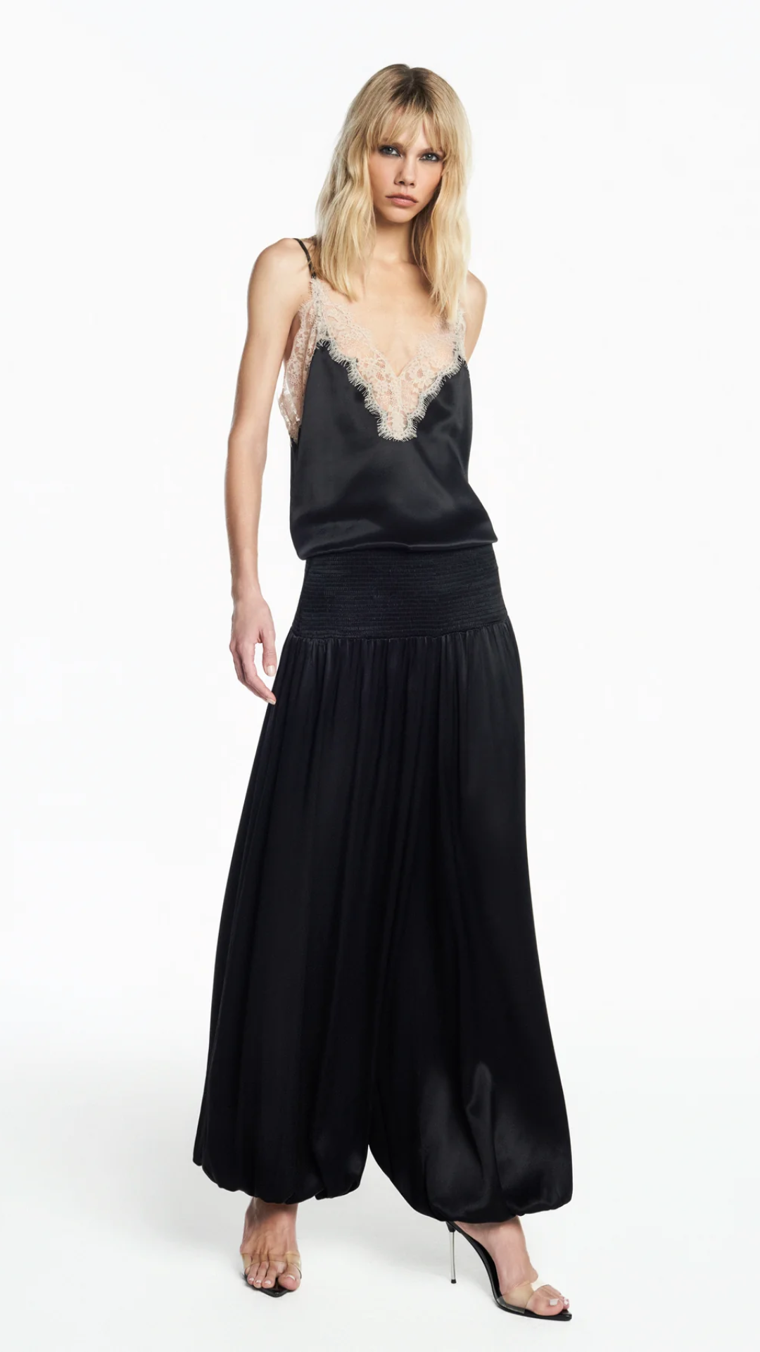 Calça Pala Lastex Cetim Preto