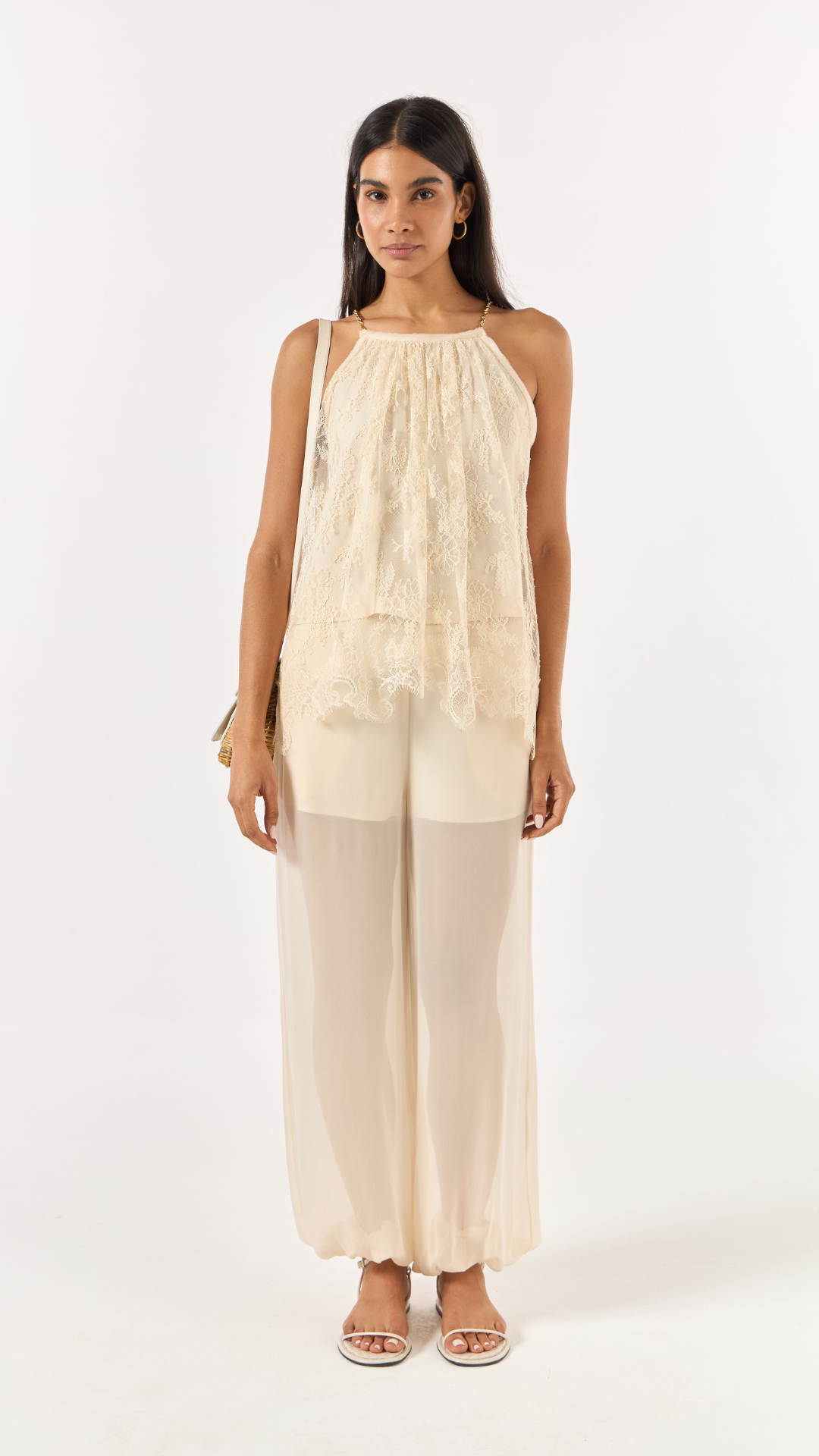 Conjunto Calça Renda Bege Tanami