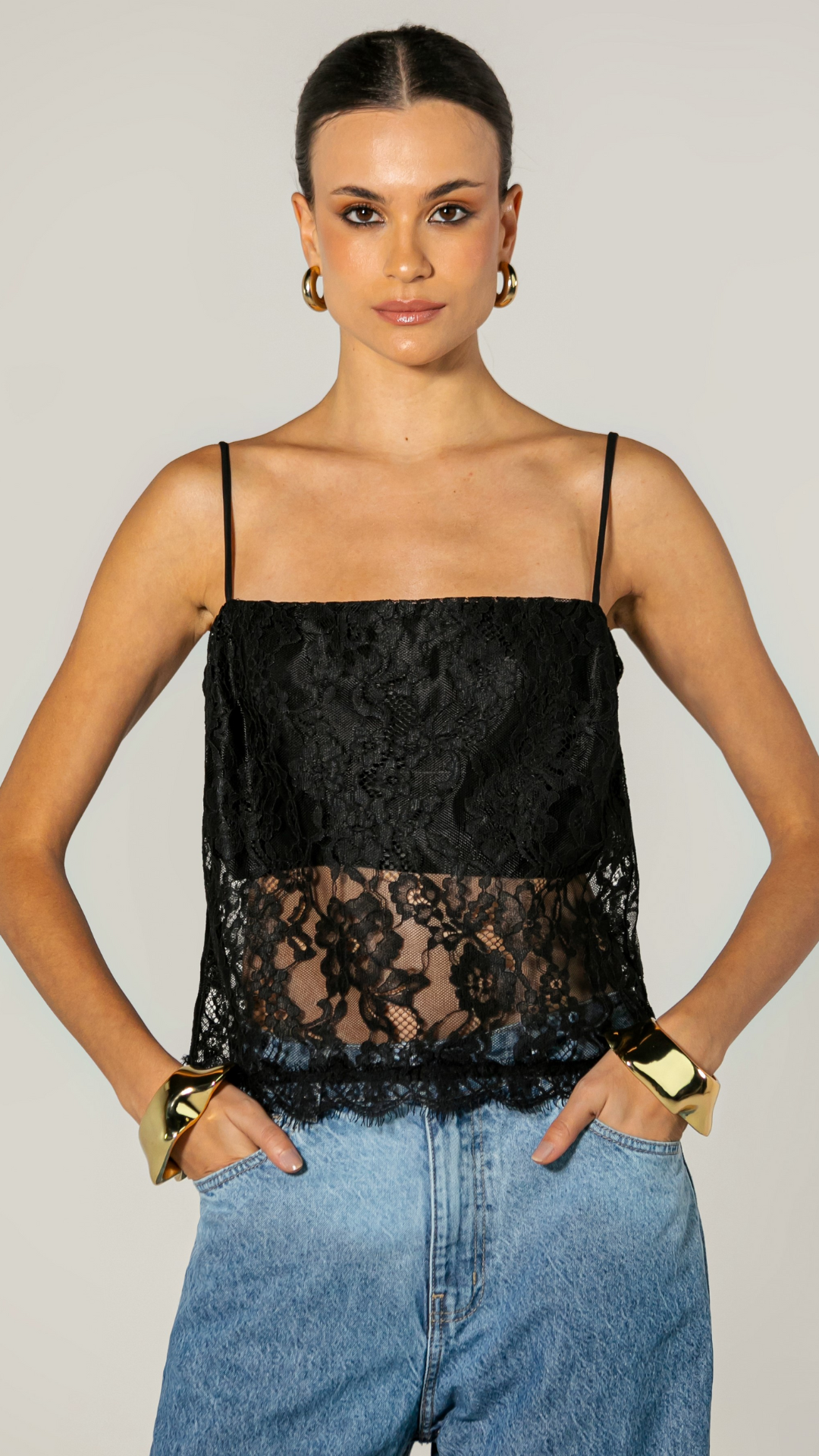 Blusa de Renda Preta