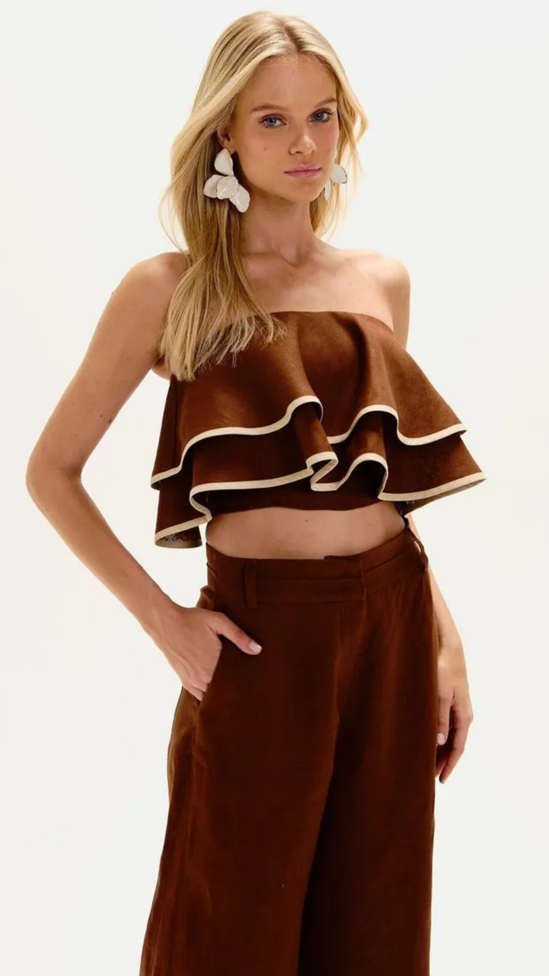 Top Bia Marrom Pareô