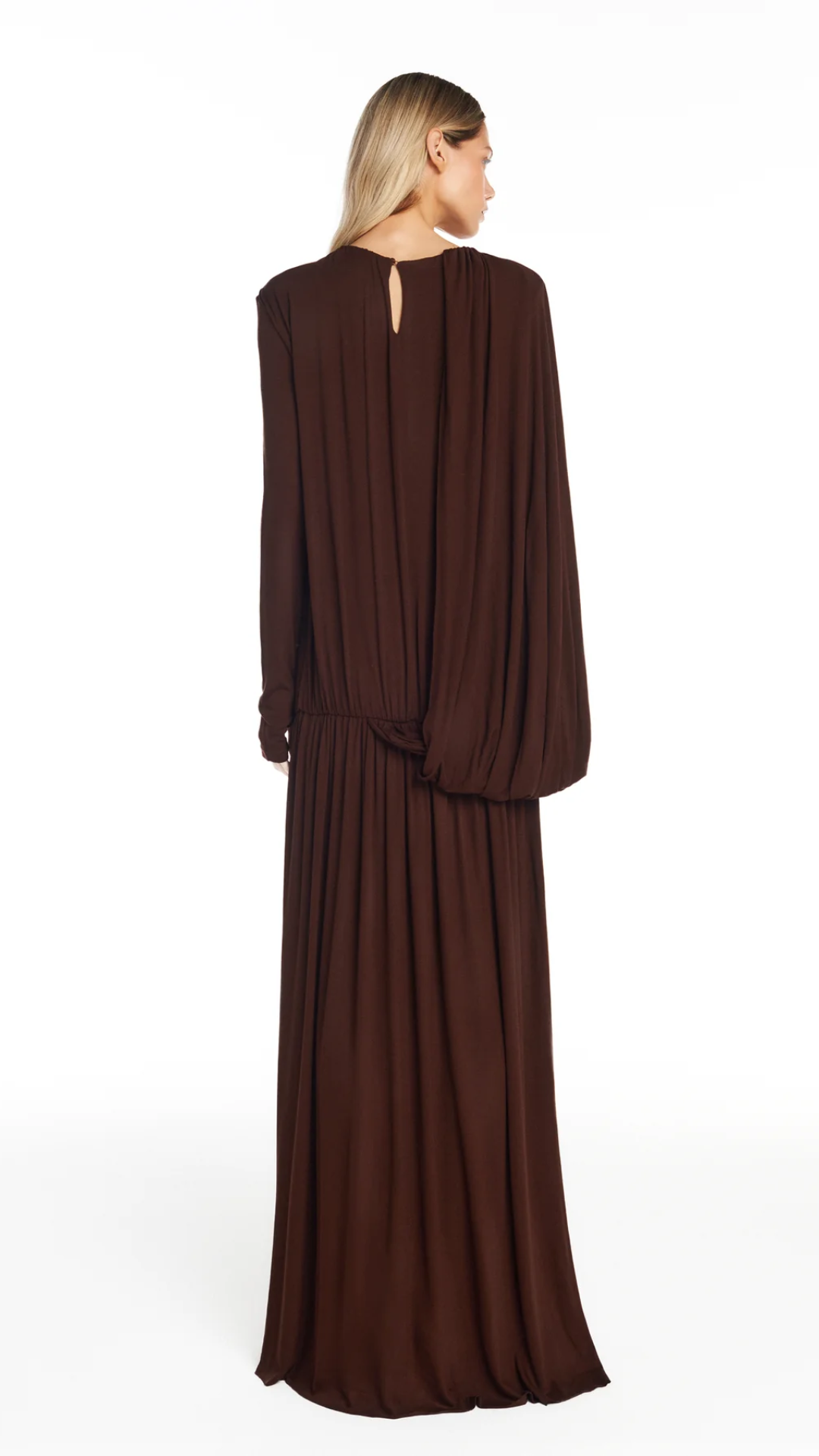 Vestido Longo Amplo Marrom