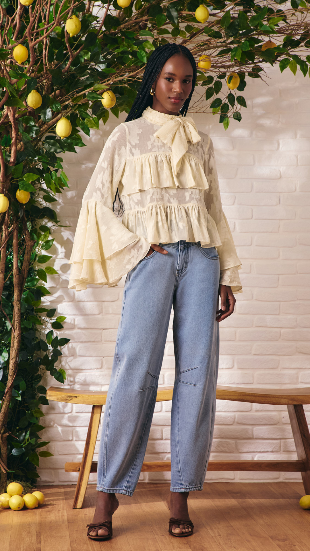 Blusa Devorê Bella Babados Off White