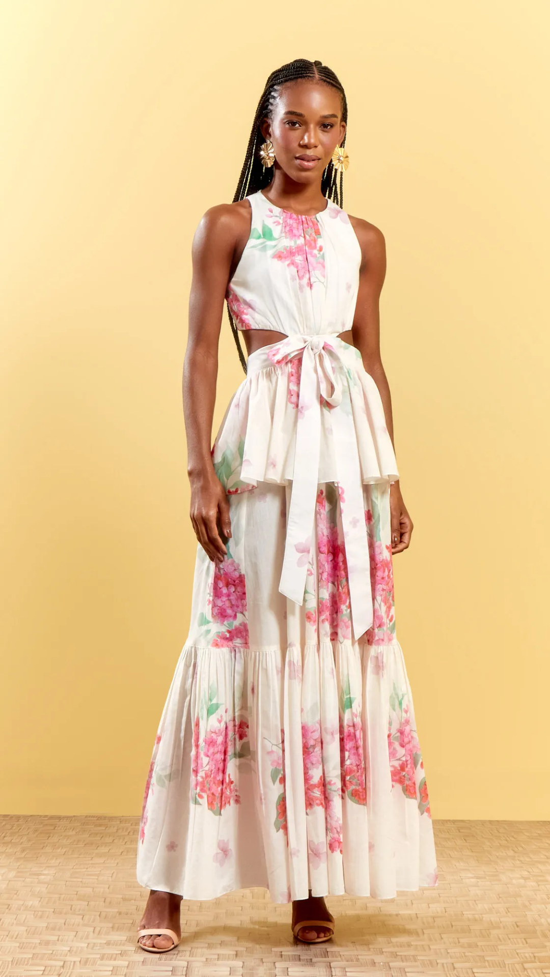 Vestido Voil Bouganville Basque