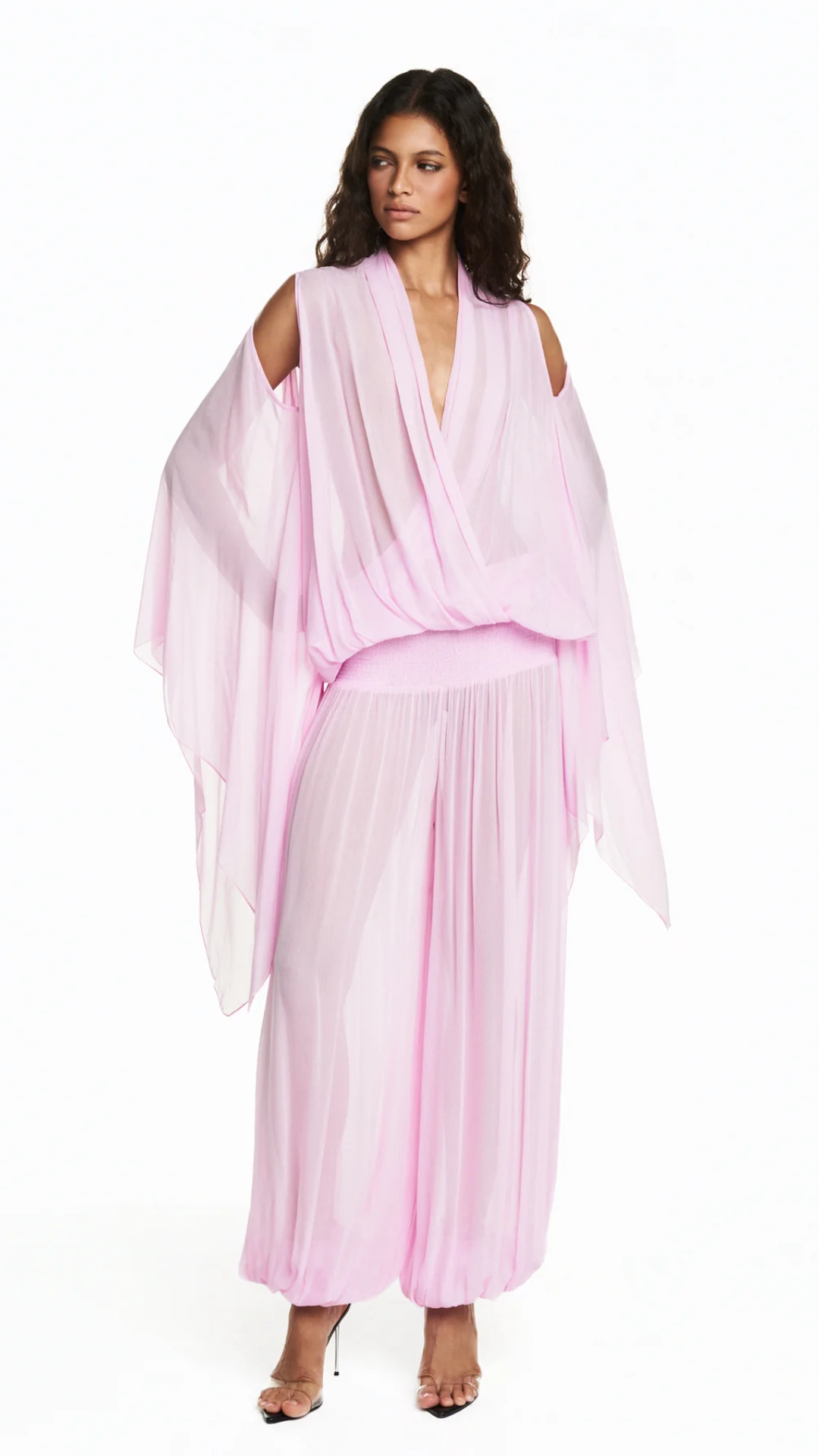 Calça Pala Lastex Chiffon Rosa