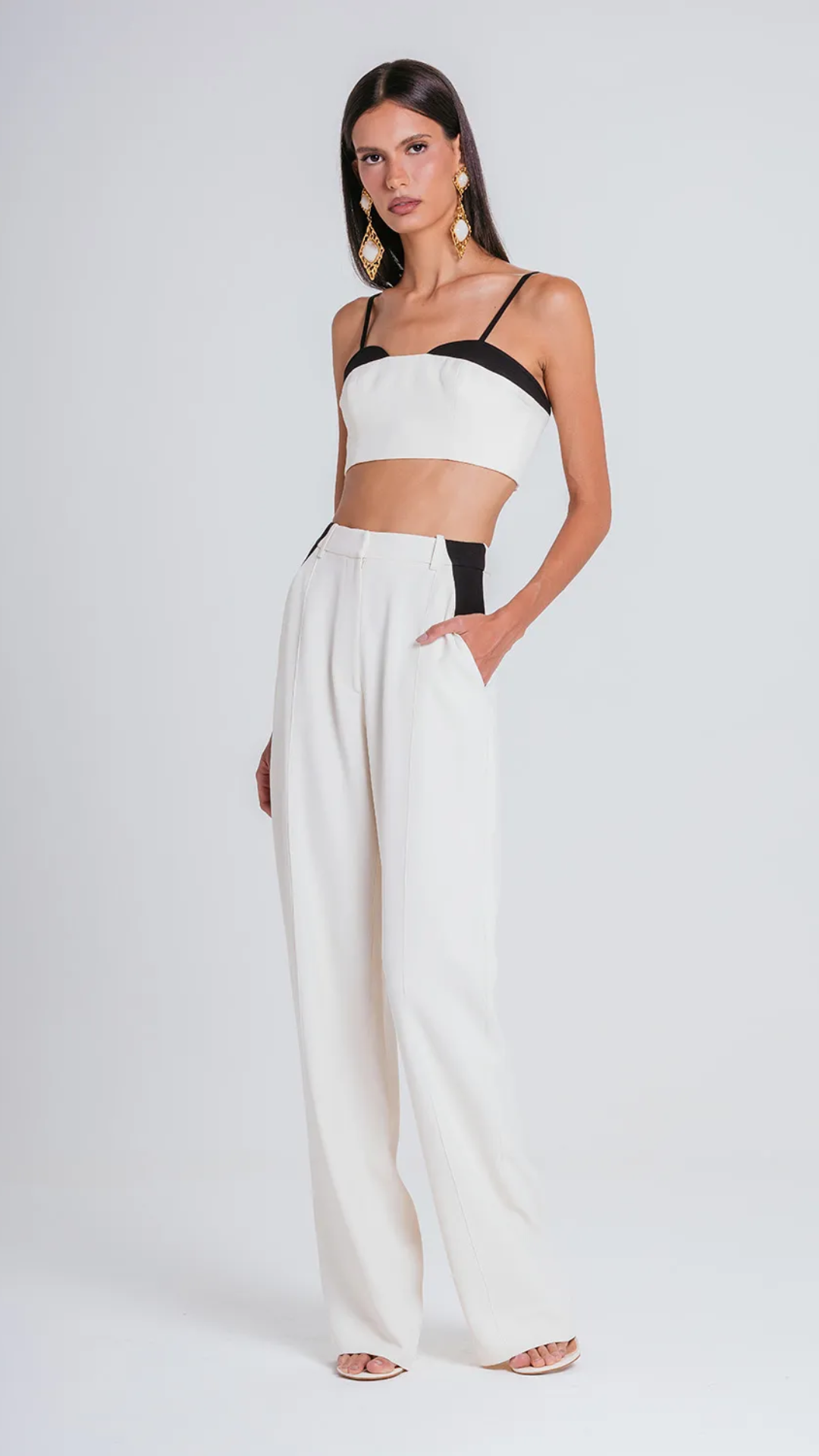 Calça Hanna Marfim/Preto