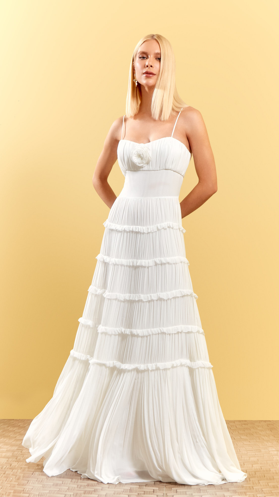 Vestido Musseline Flor Off White