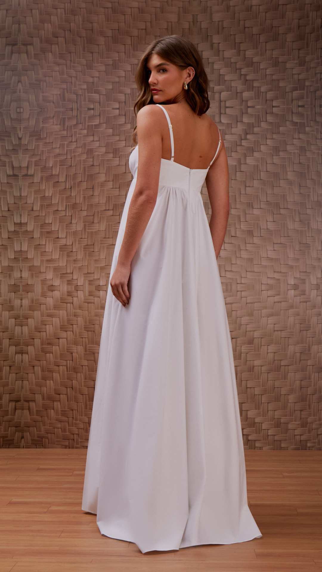 Vestido Cotton Decote Armação Off White
