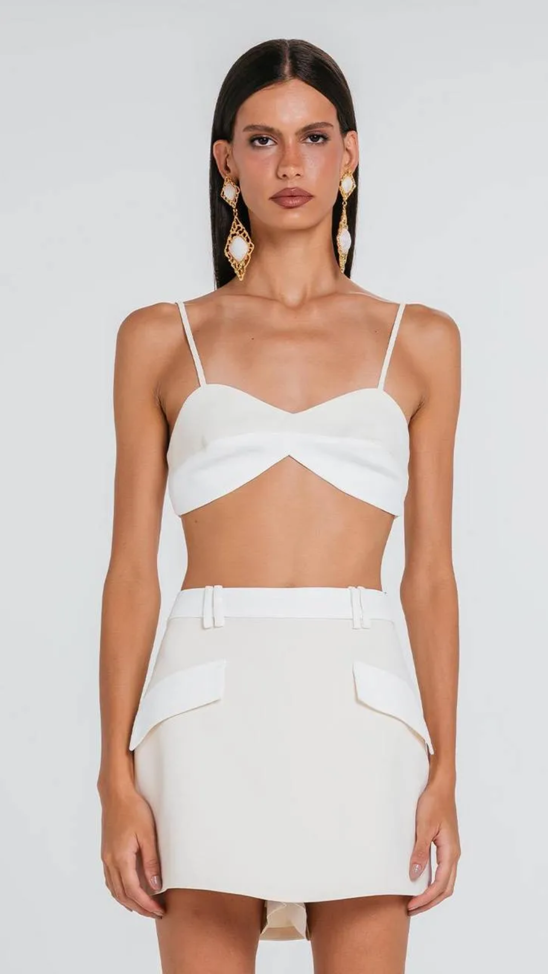 Short Saia Arabela Bicolor Marfim/Off