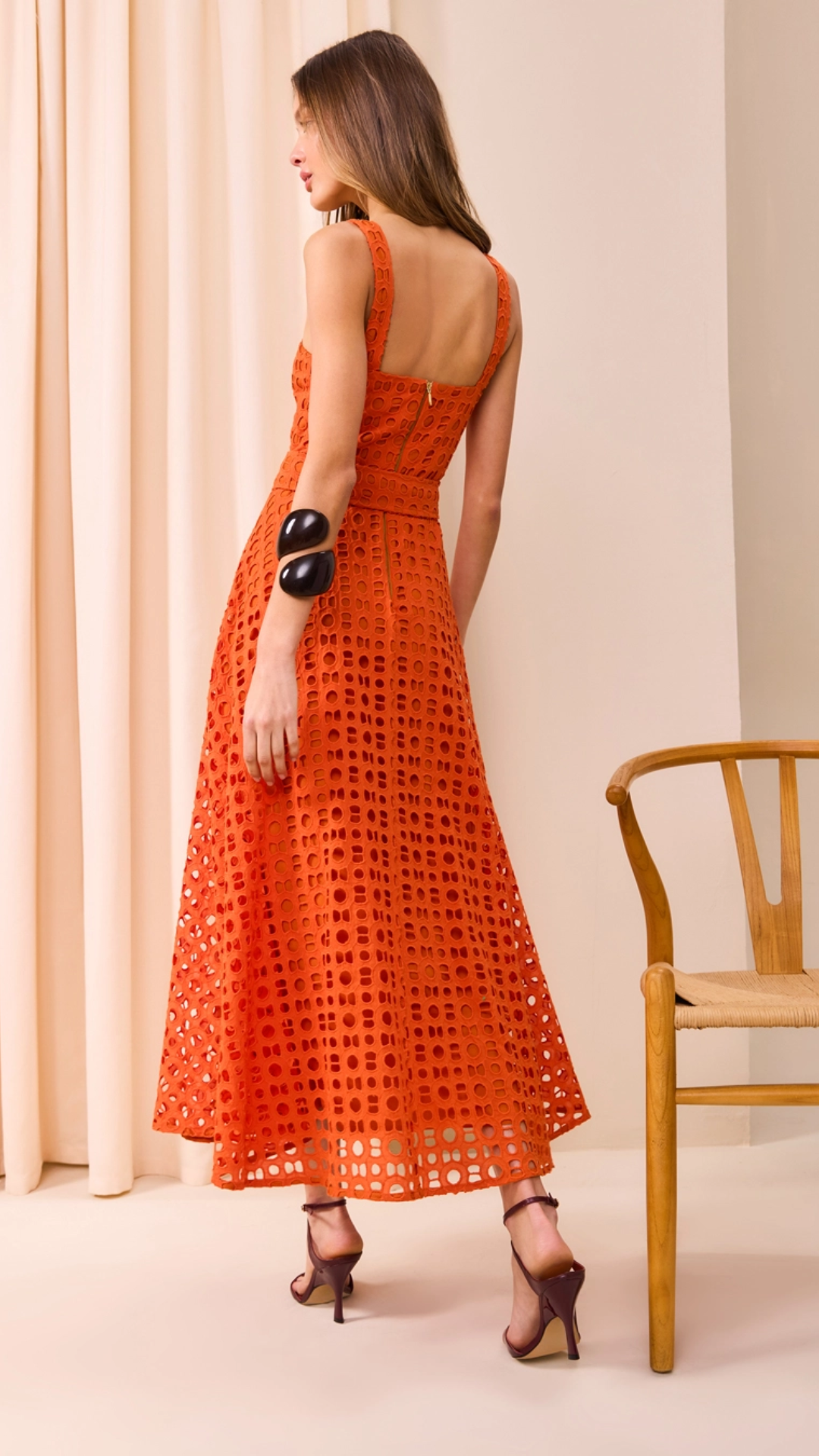 Vestido Midi Laise Dark Orange