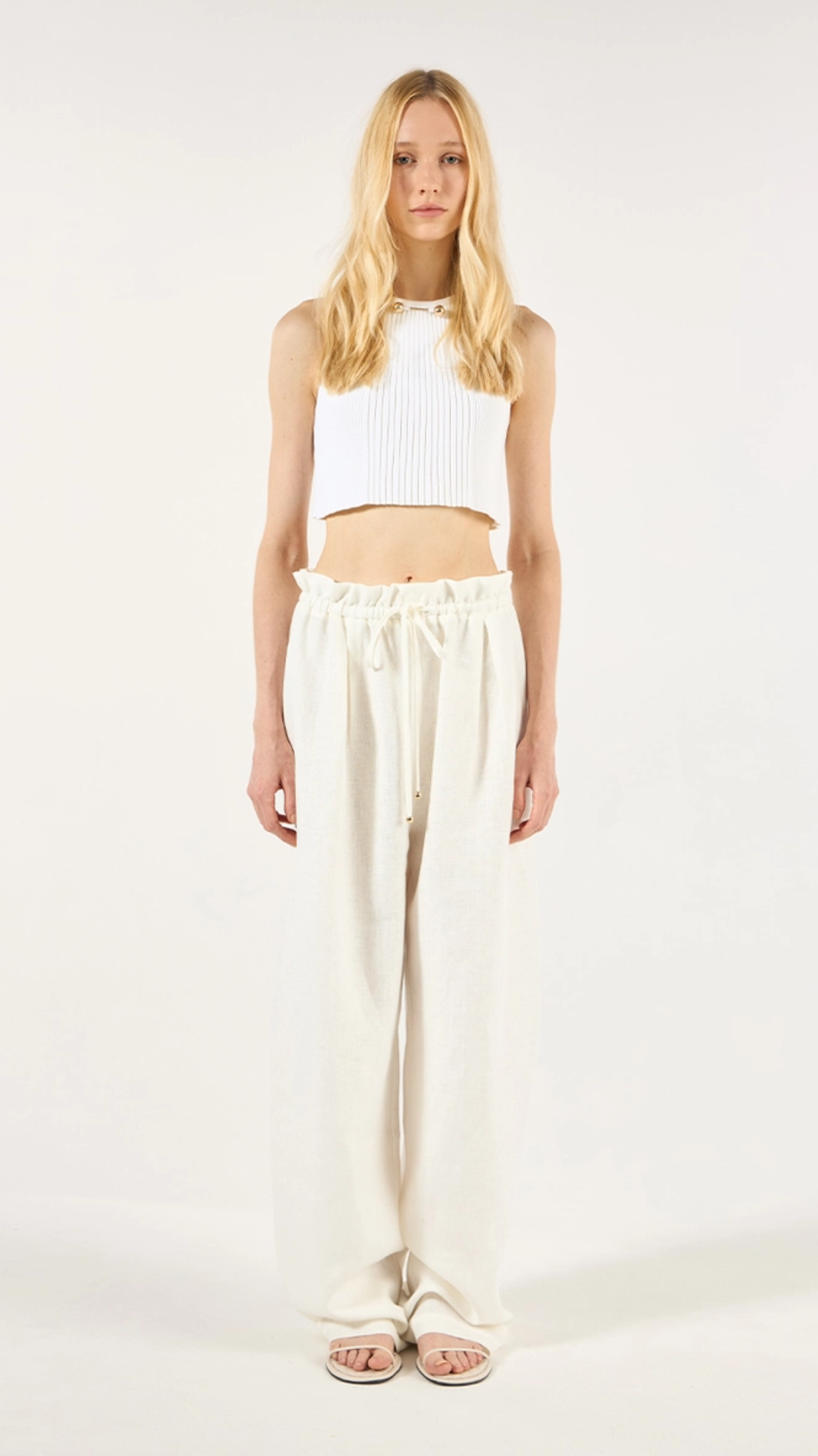 Calça Reta Clochard Linho Off White