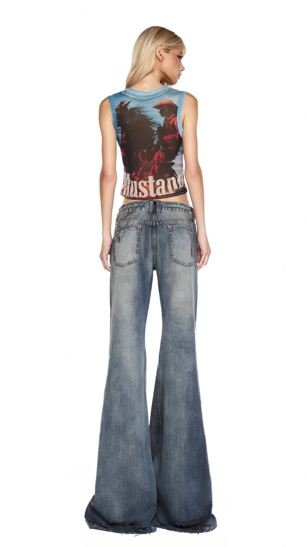 Blusa sem Manga Tule Mustang