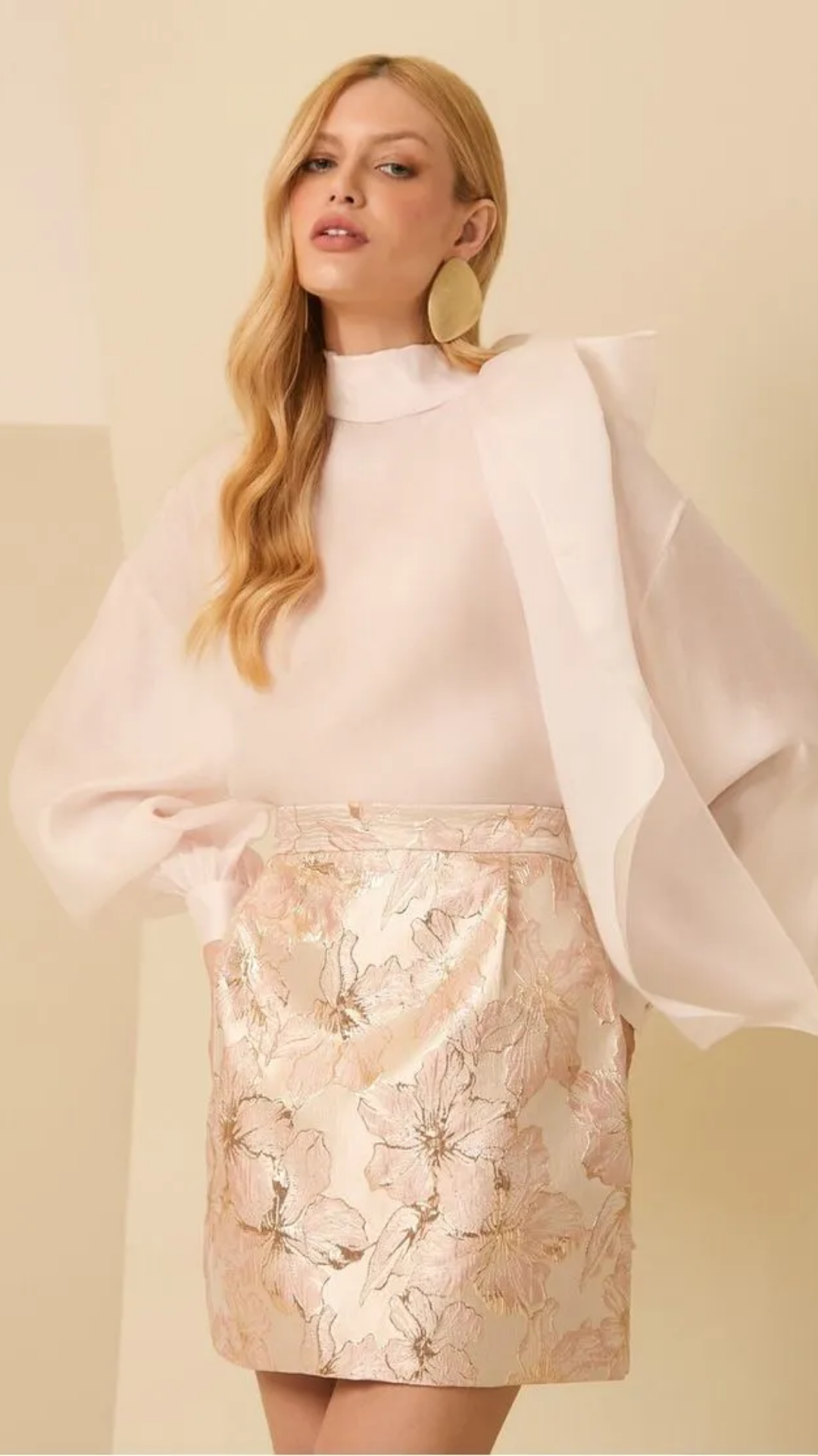 Camisa de Organza Rosa Pétala