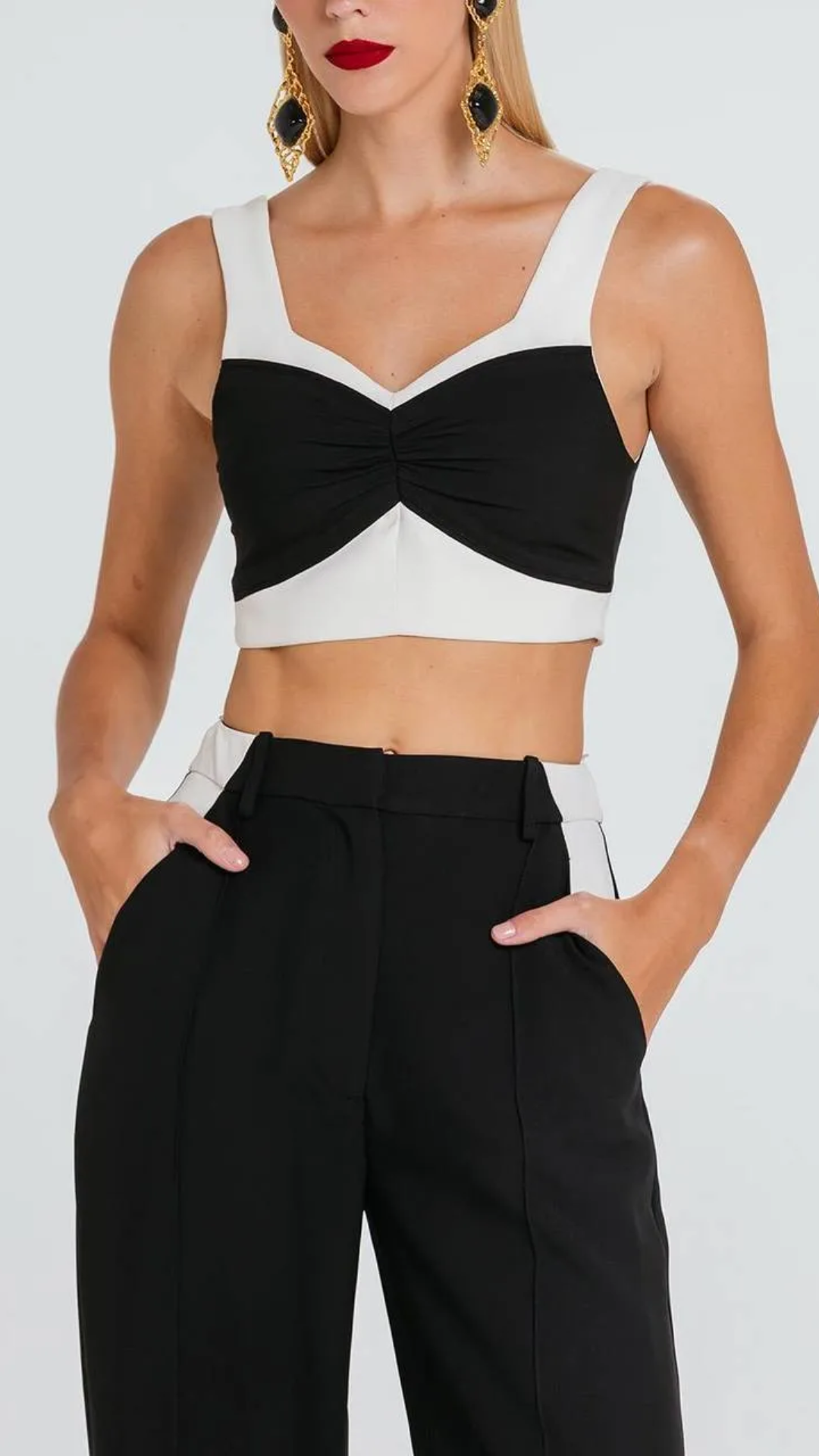 Calça Hanna Preto/Marfim