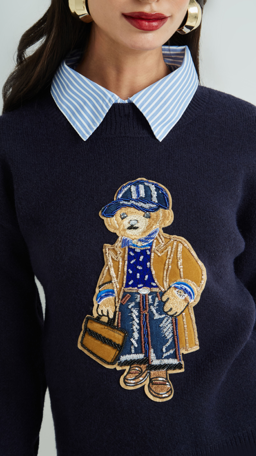 Suéter Camisaria Bear Azul Marinho