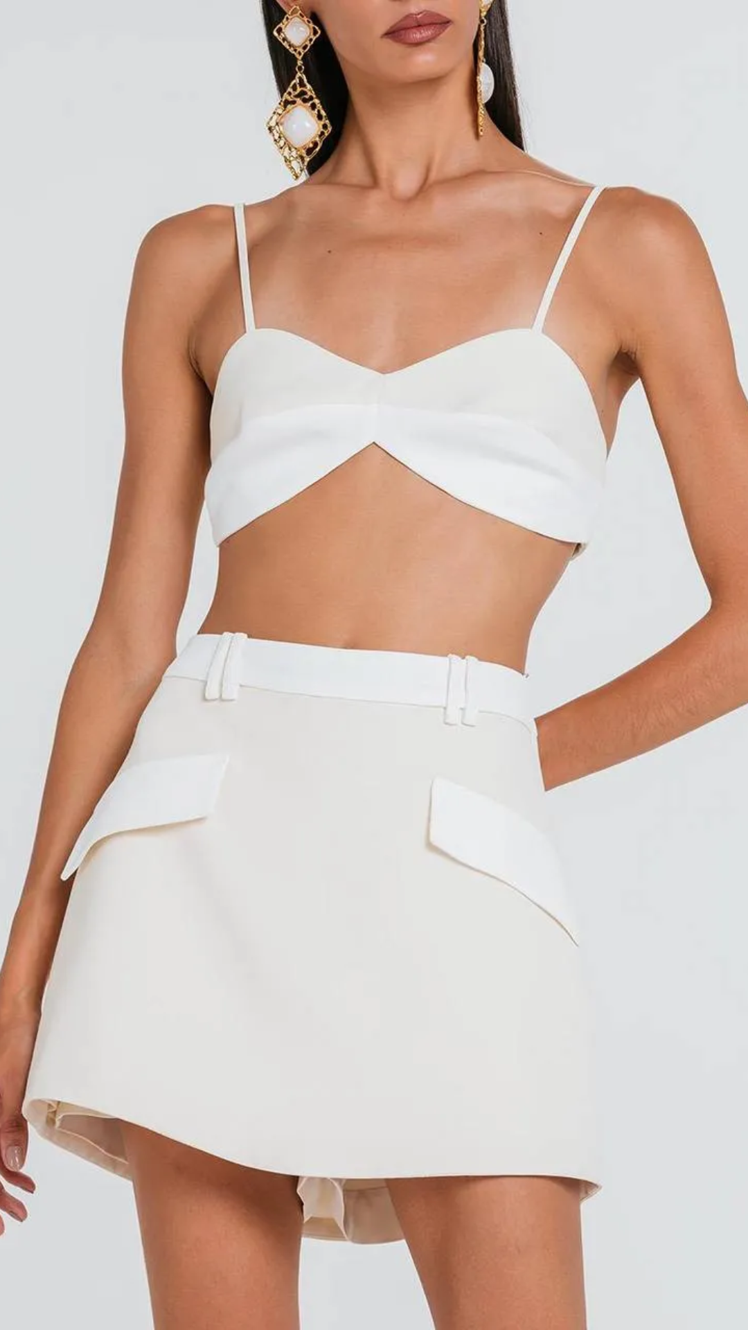 Short Saia Arabela Bicolor Marfim/Off