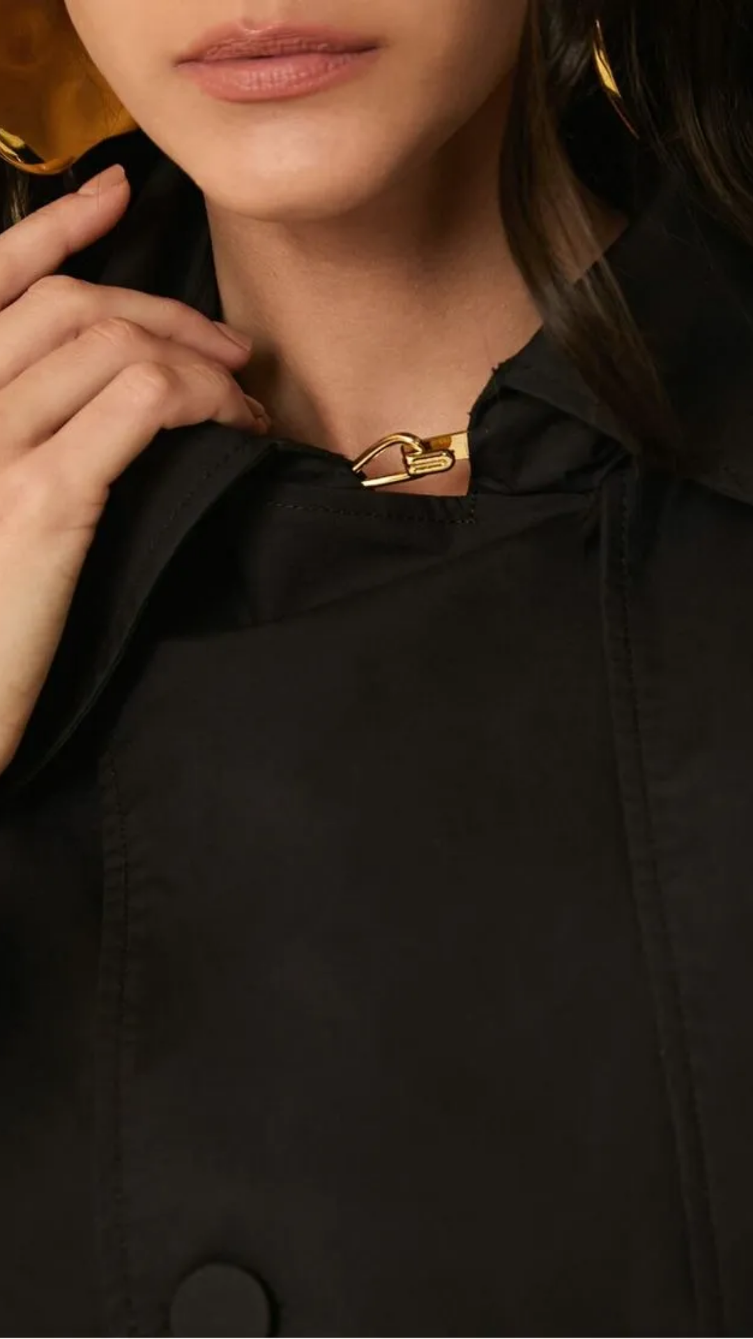 Trench Coat Curto Preto