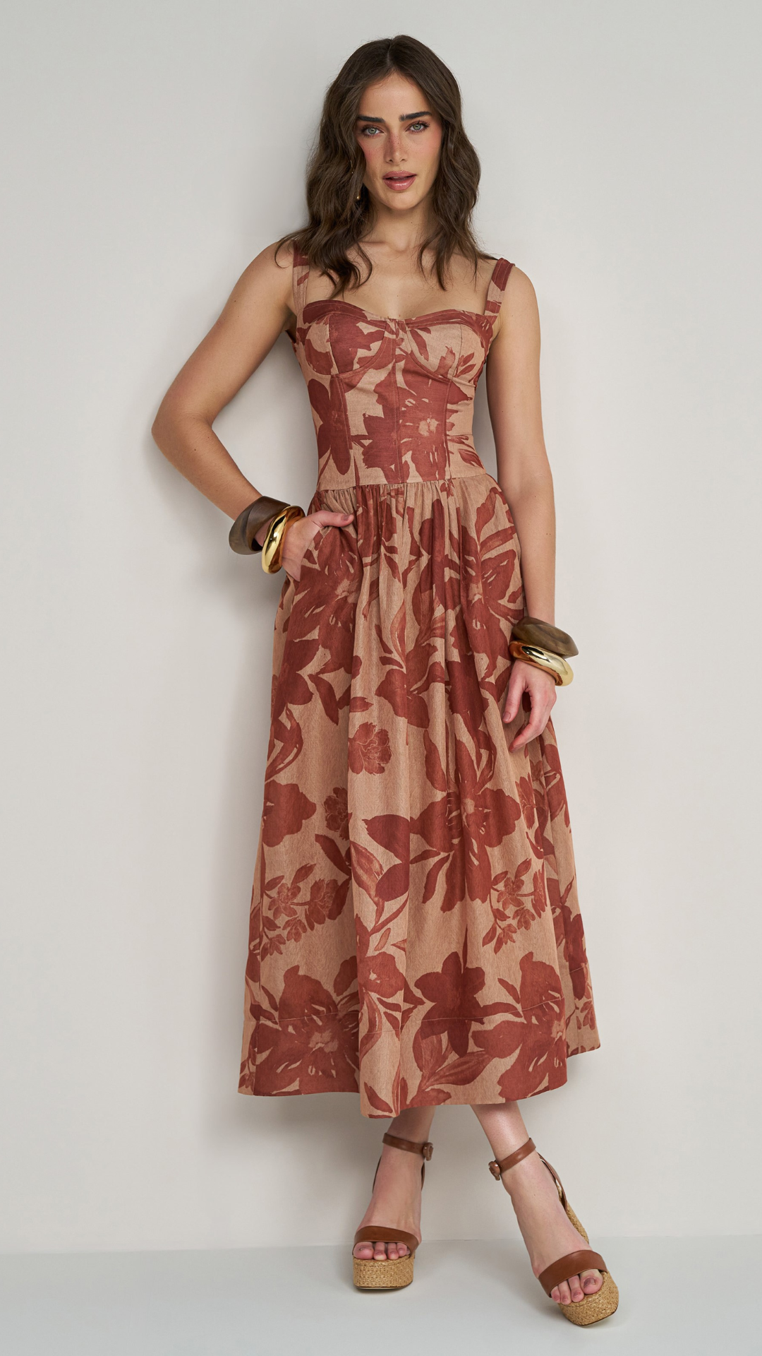 Vestido Longo Estampado Floral