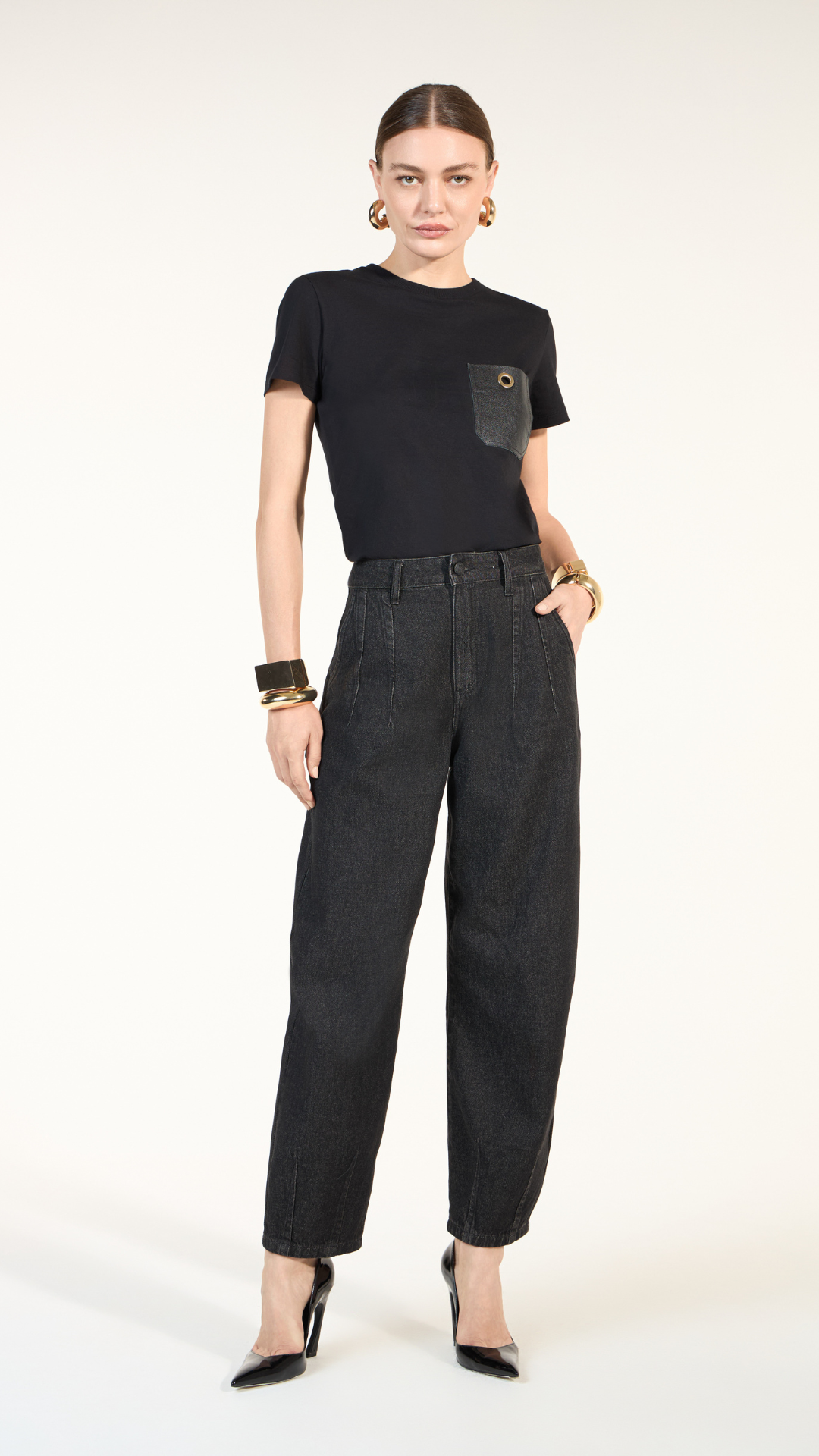 Calça Barril Jeans Preto