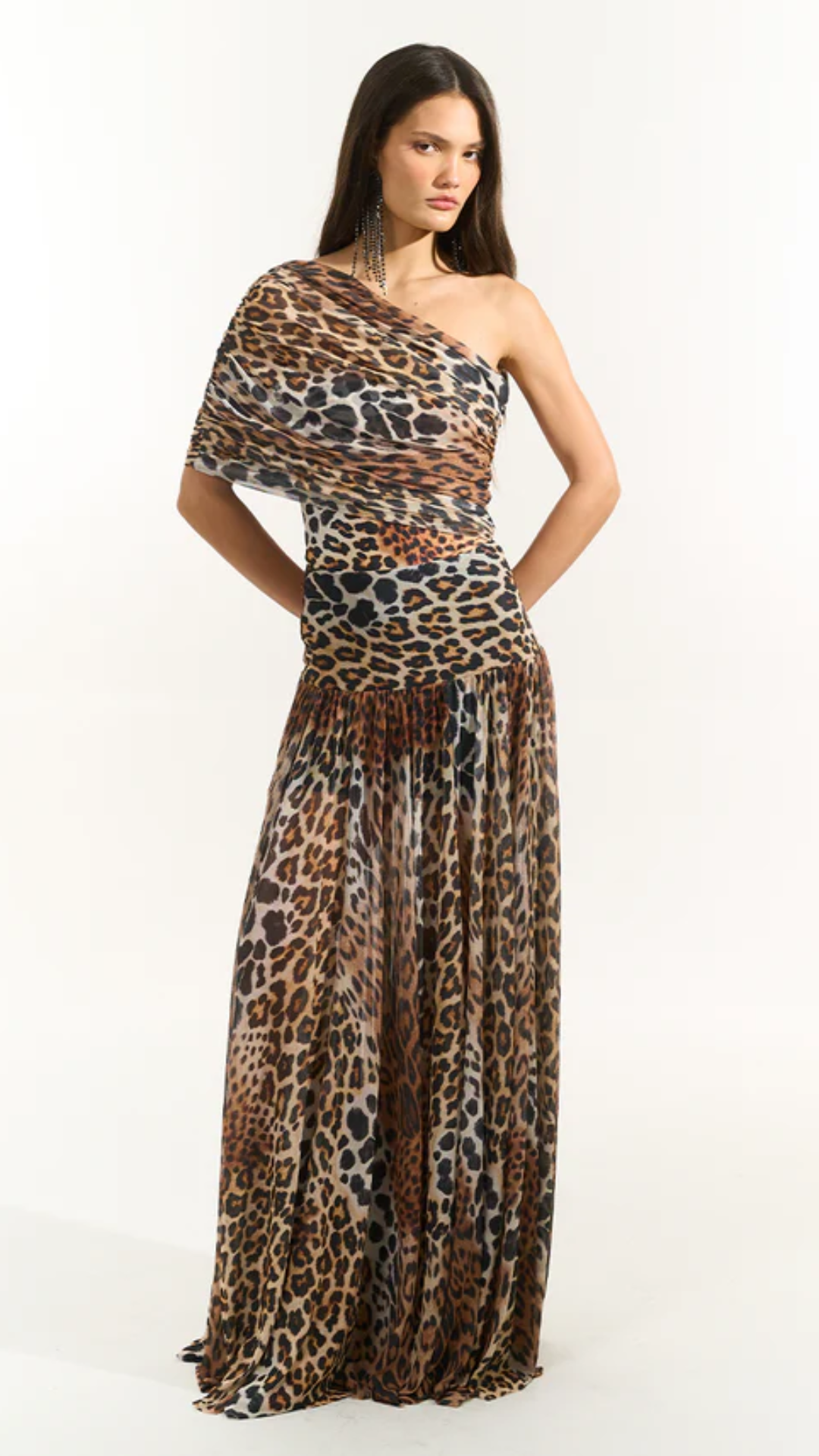Saia Longa Estampada Brown Leopard